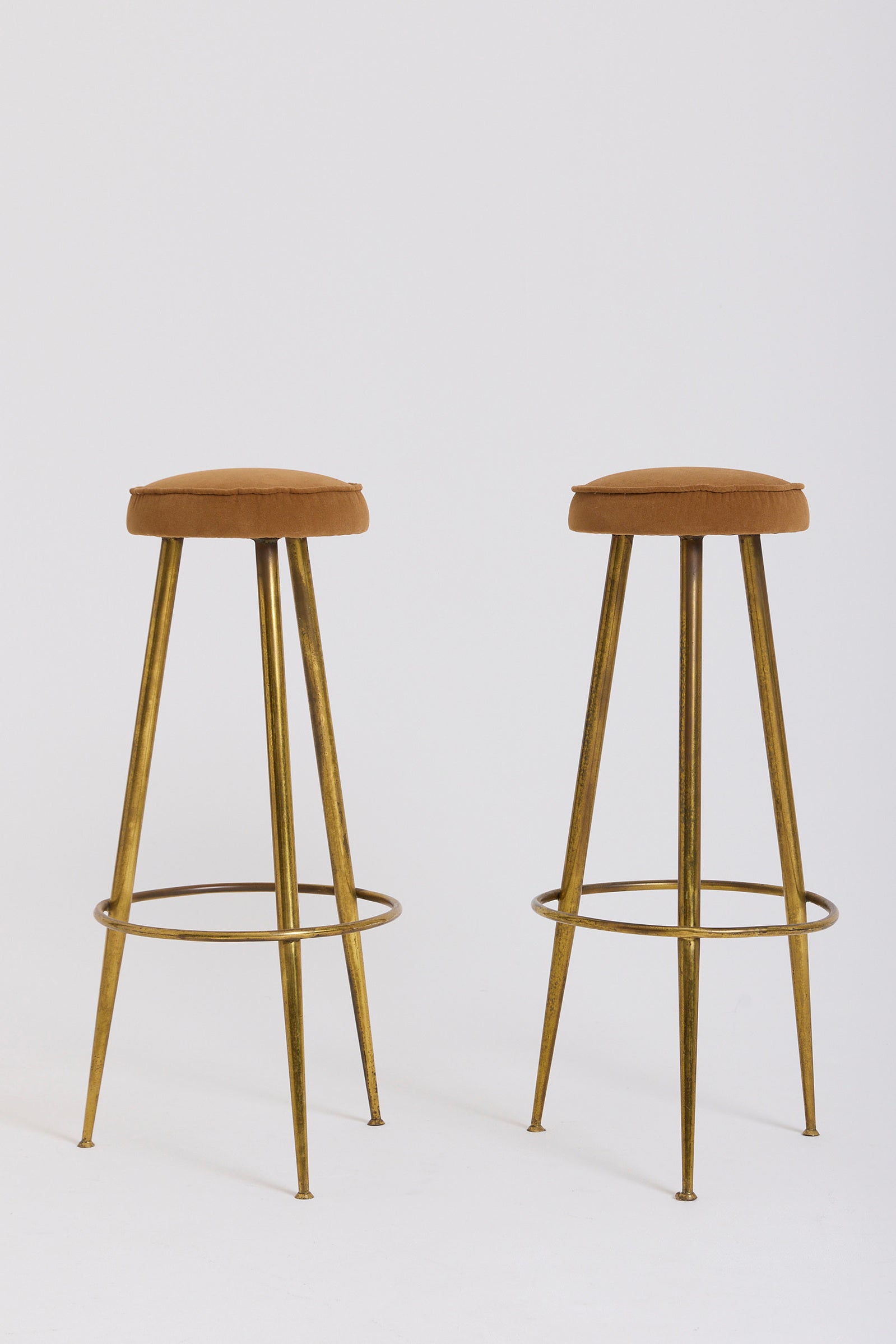 Pair of Brass Bar Stools