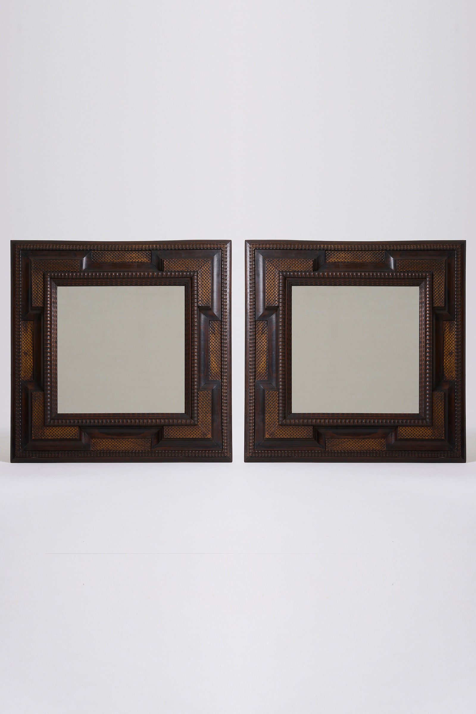 9077- Pair of Flemish Style Mirrors