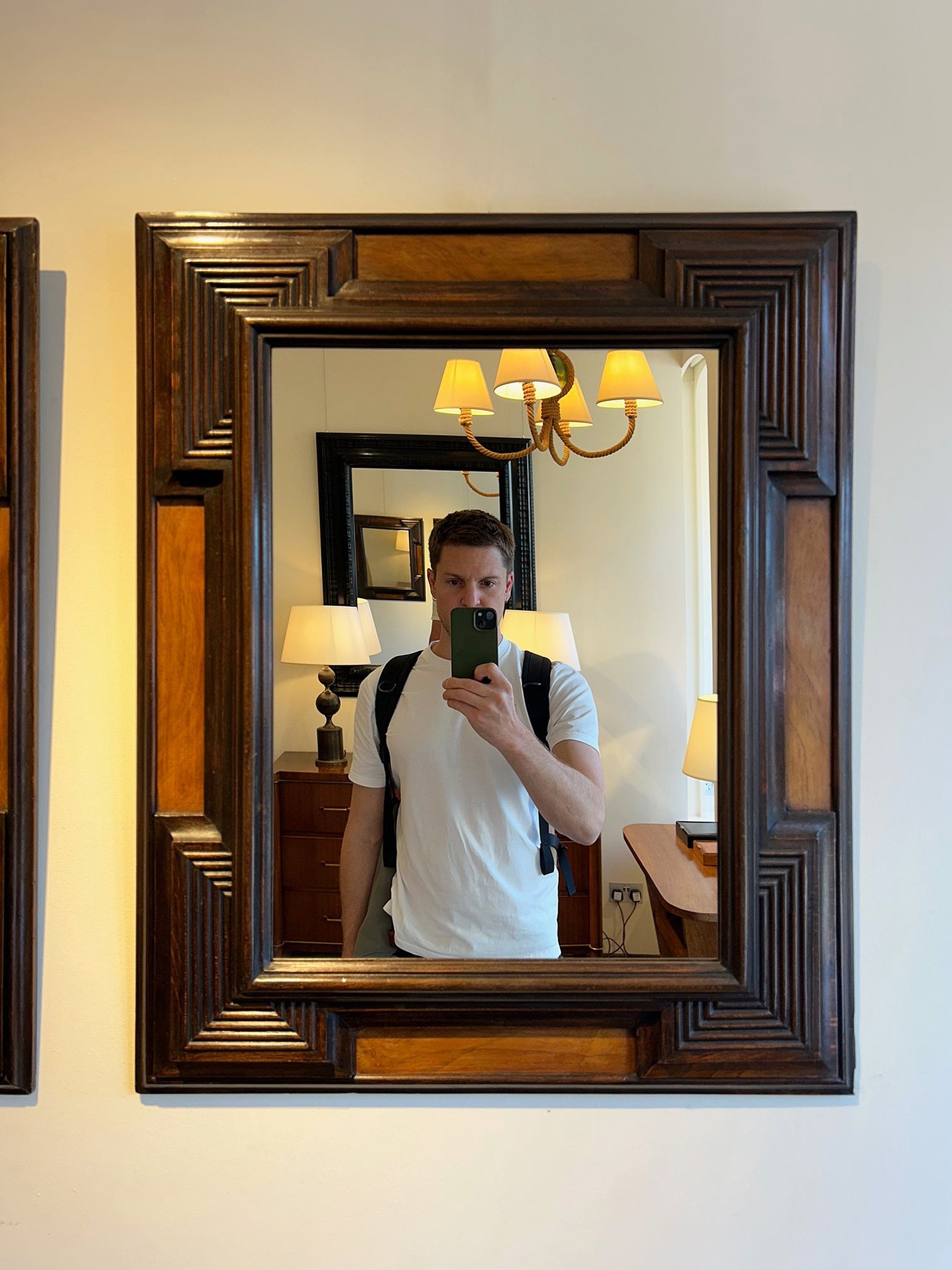 Pair of Italian Walnut Mirrors