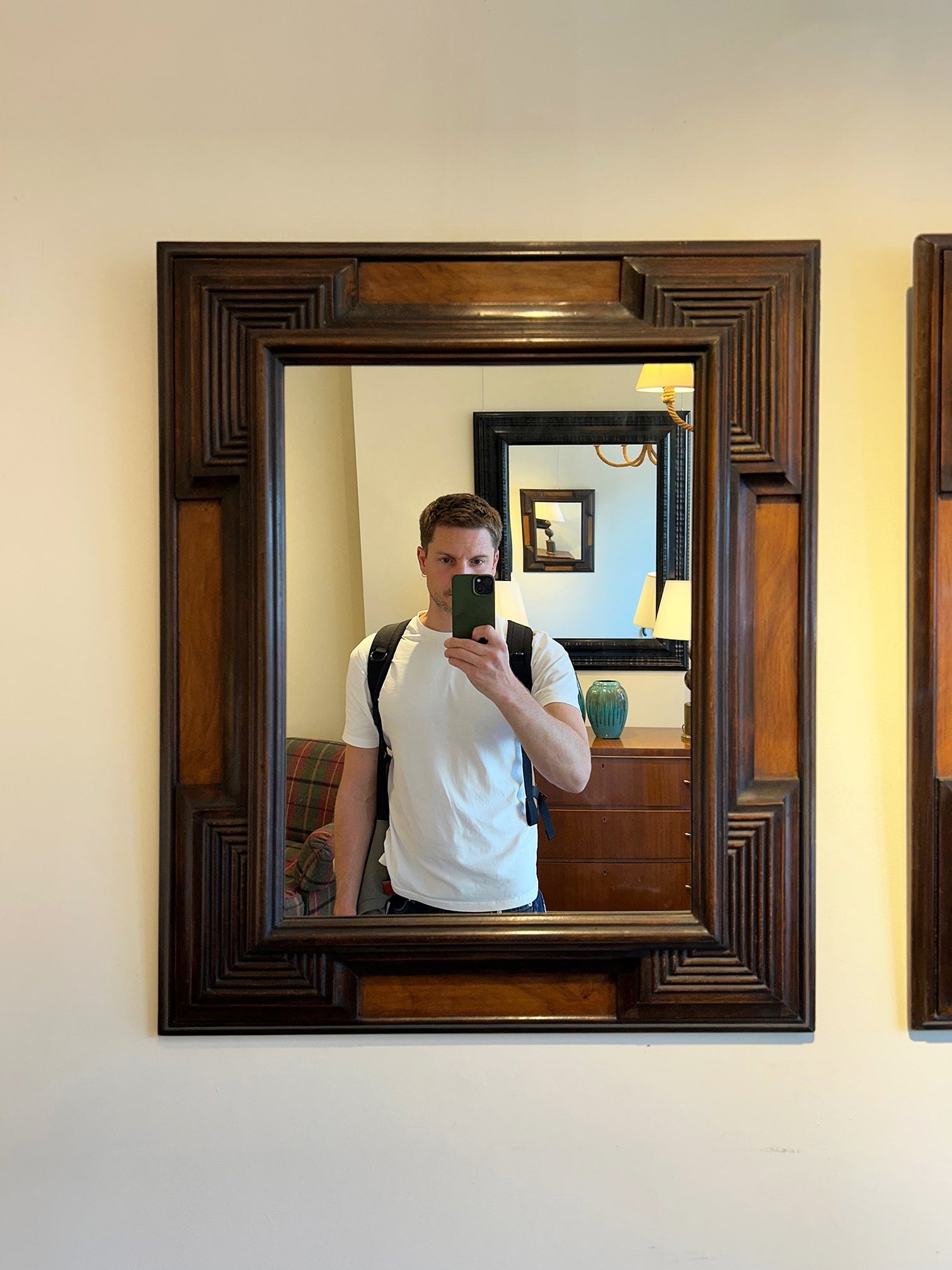 Pair of Italian Walnut Mirrors