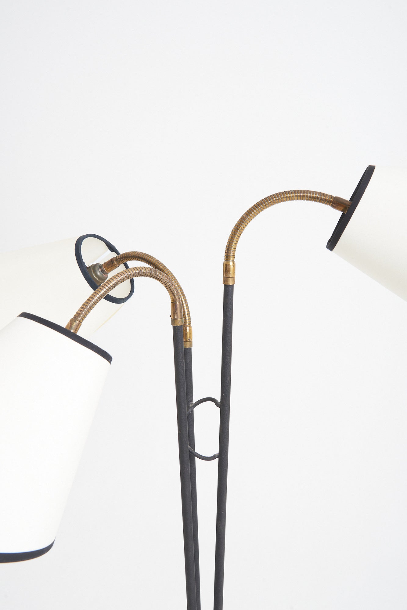Mid-Century Black Enamelled Iron Floor Lamp