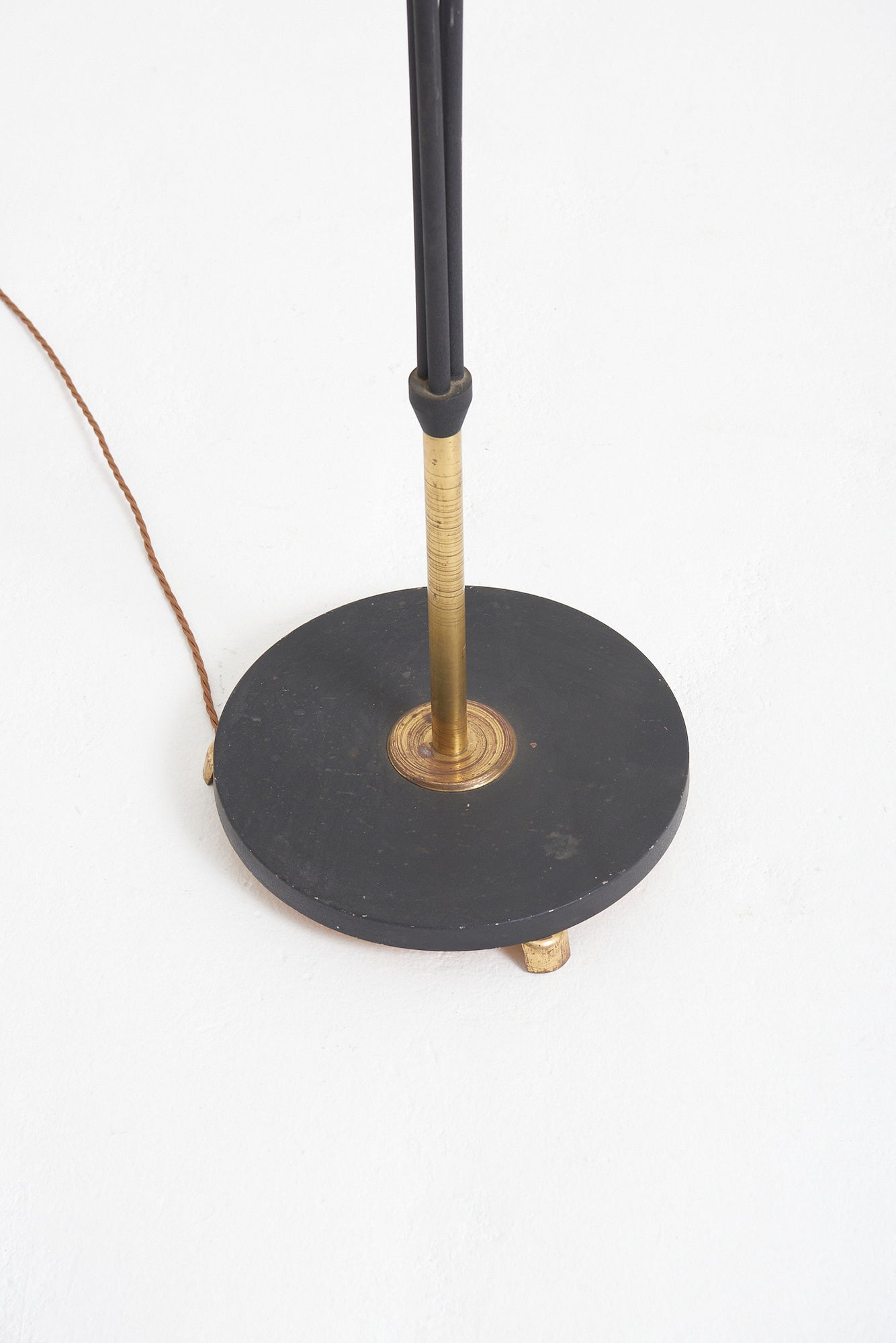 Mid-Century Black Enamelled Iron Floor Lamp