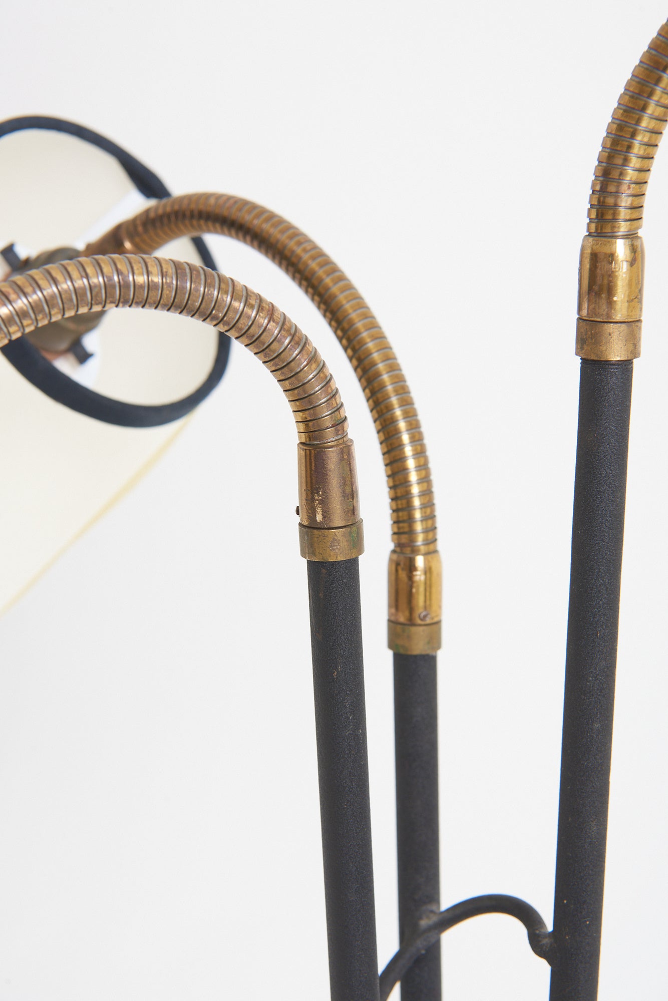 Mid-Century Black Enamelled Iron Floor Lamp