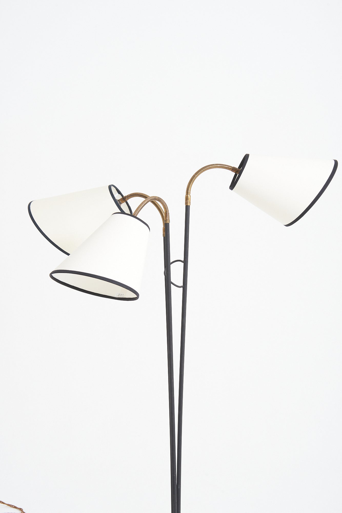 Mid-Century Black Enamelled Iron Floor Lamp