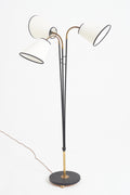 9093- Mid-Century Black Enamelled Iron Floor Lamp