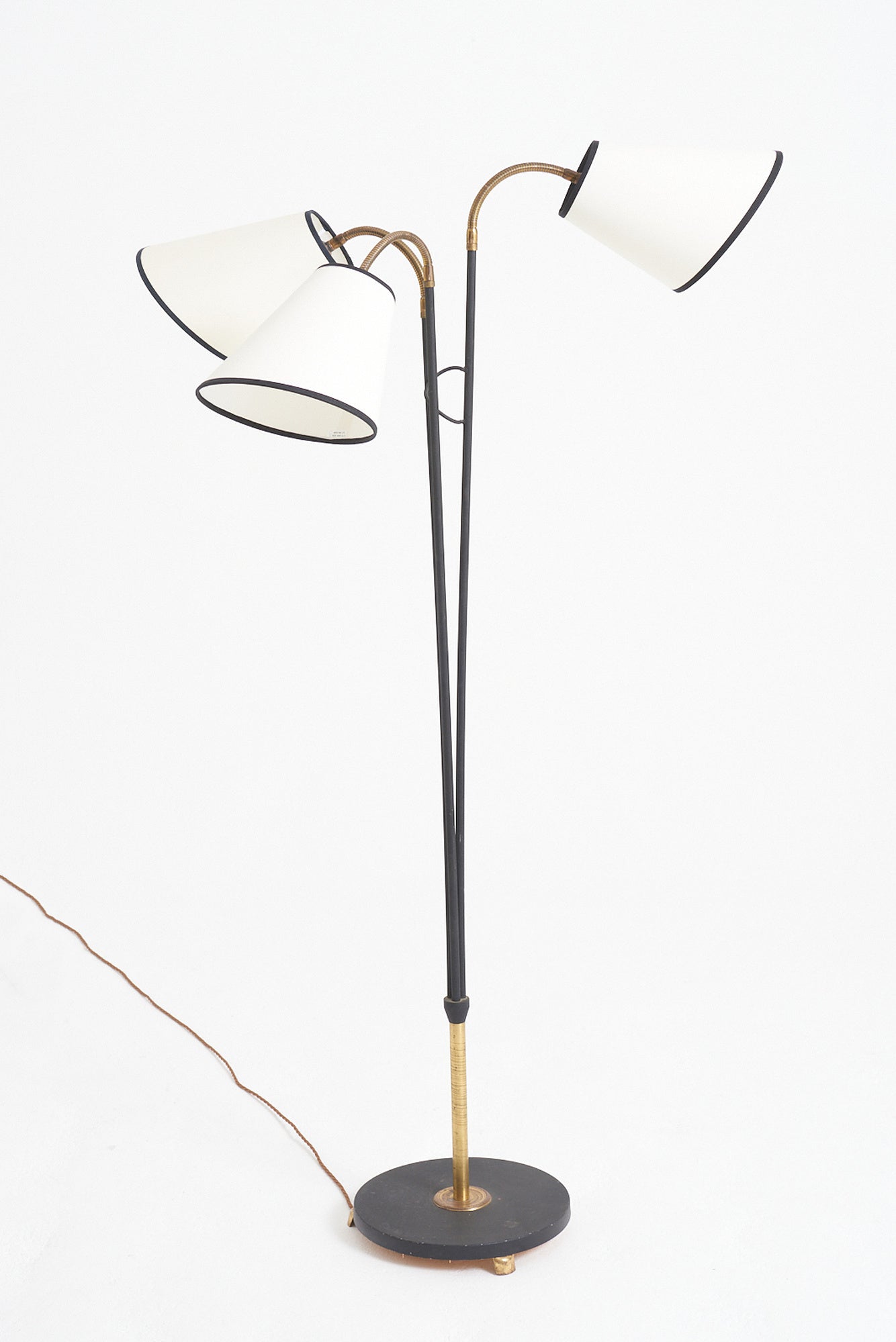 Mid-Century Black Enamelled Iron Floor Lamp