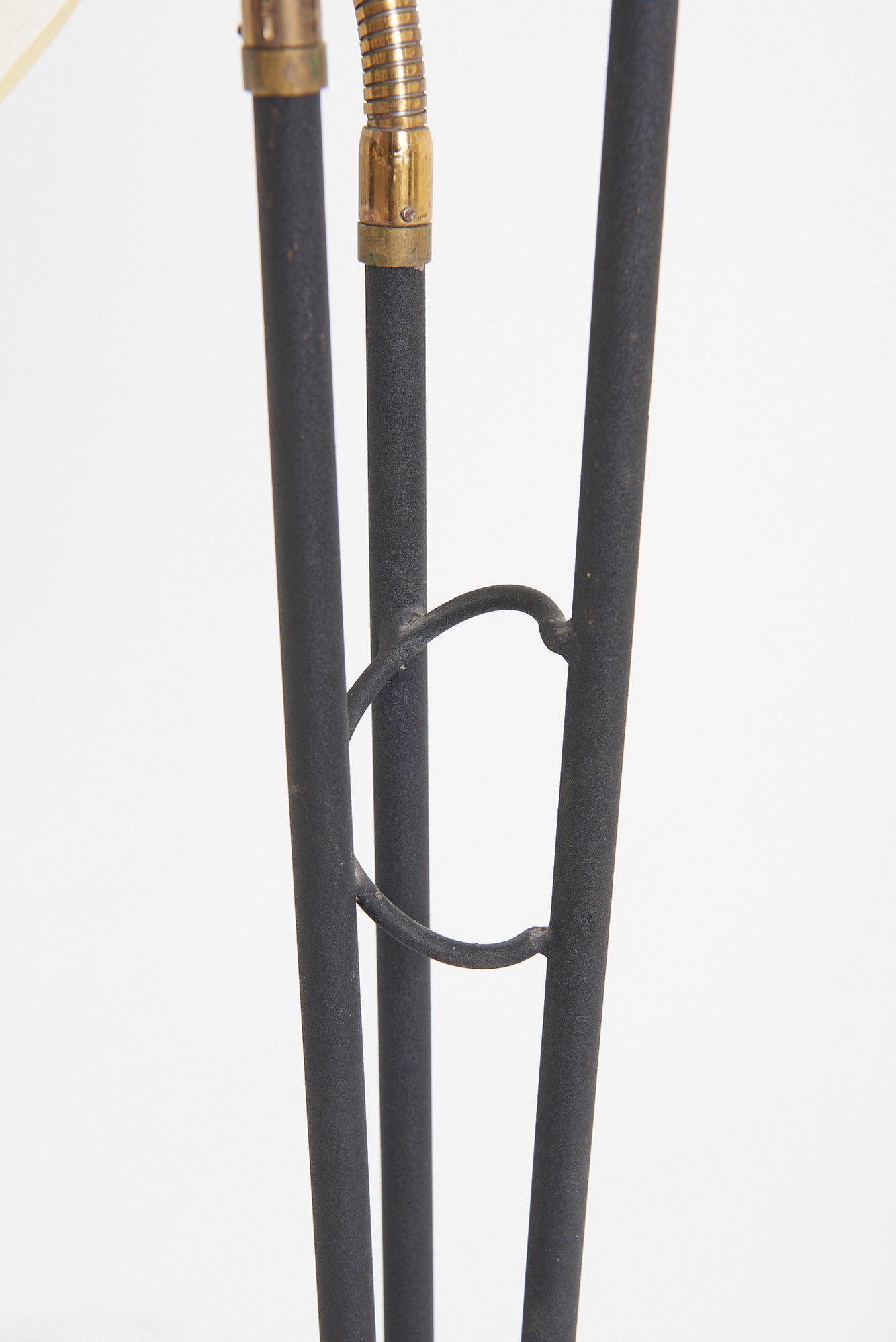 Mid-Century Black Enamelled Iron Floor Lamp