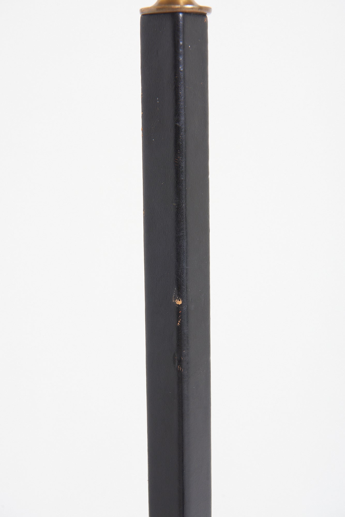 Pair of Mid-Century Black Leather Floor Lamps