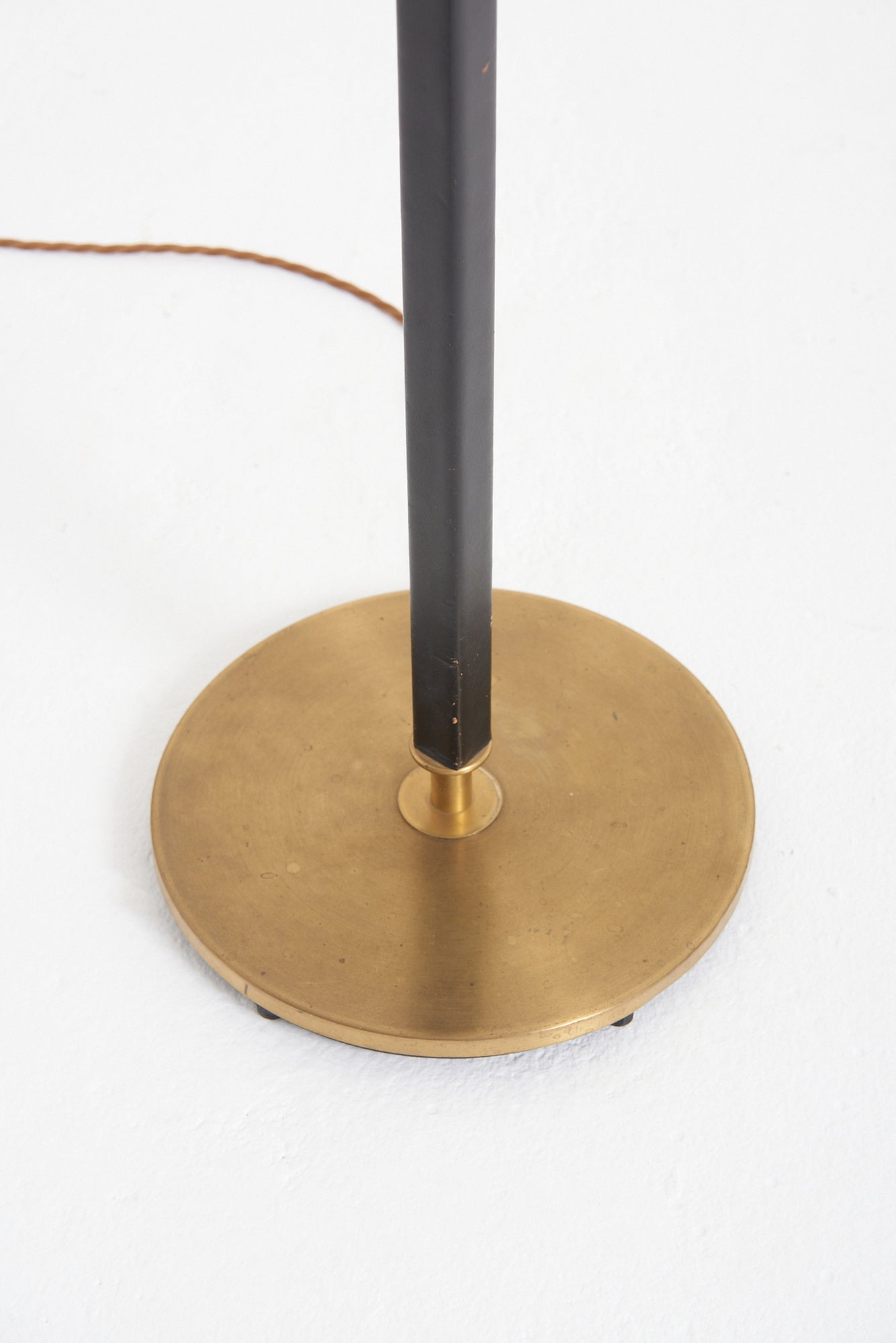 Pair of Mid-Century Black Leather Floor Lamps
