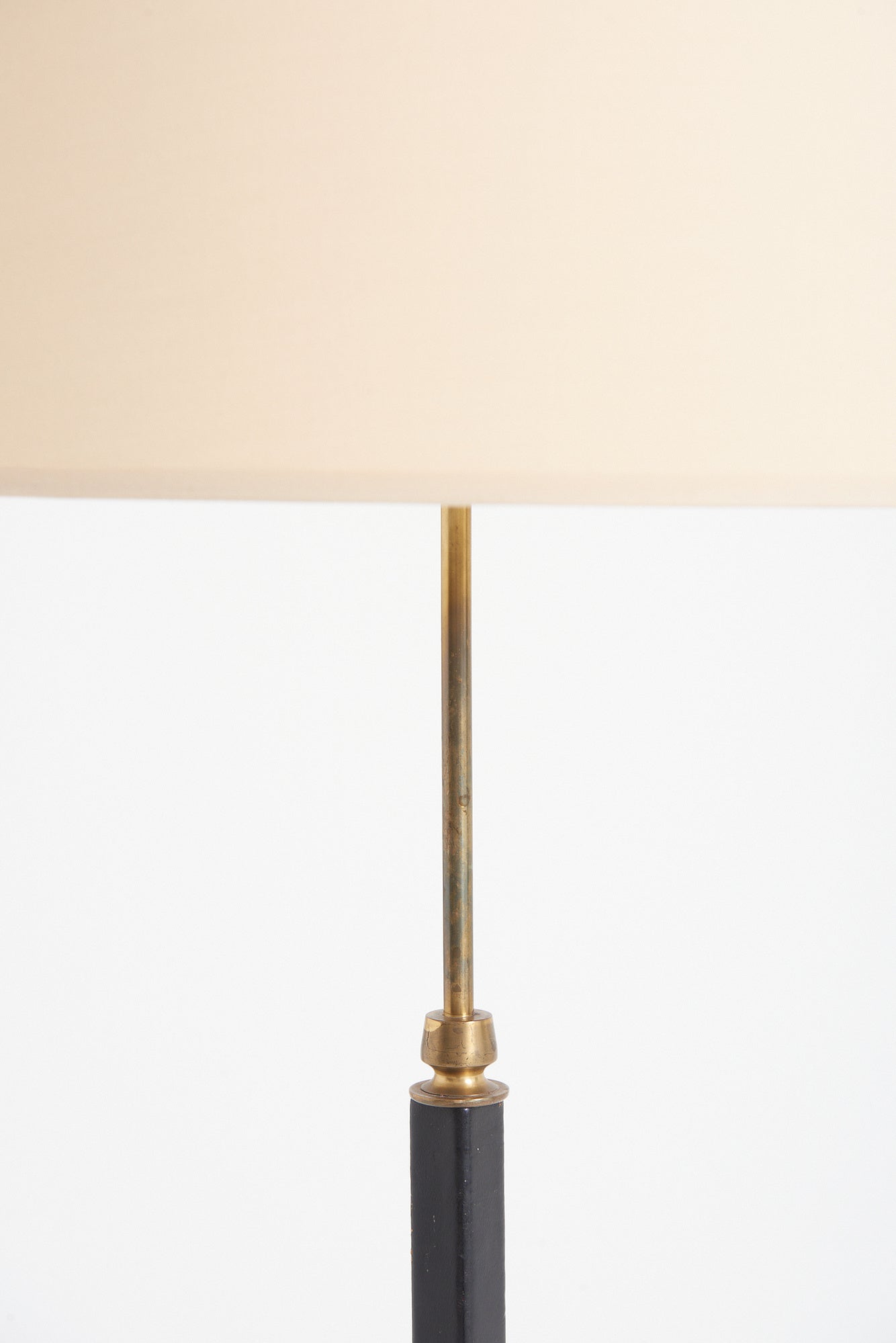 Pair of Mid-Century Black Leather Floor Lamps