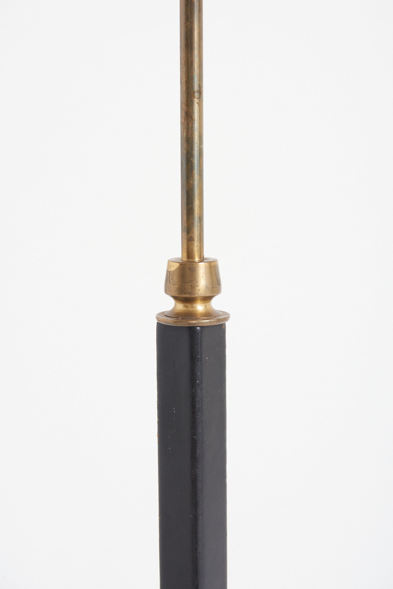 Pair of Mid-Century Black Leather Floor Lamps