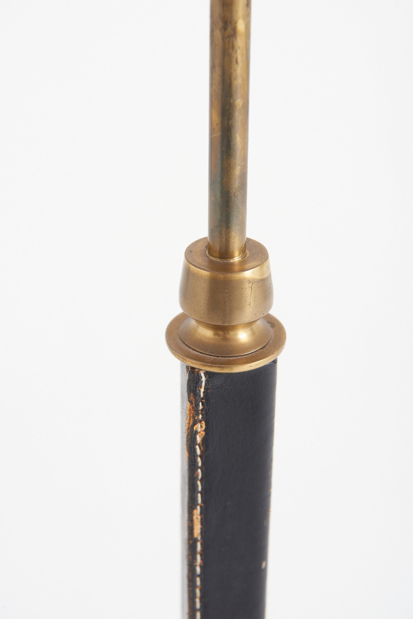 Pair of Mid-Century Black Leather Floor Lamps