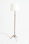 9105- Mid-Century Brass and Gunmetal Floor Lamp