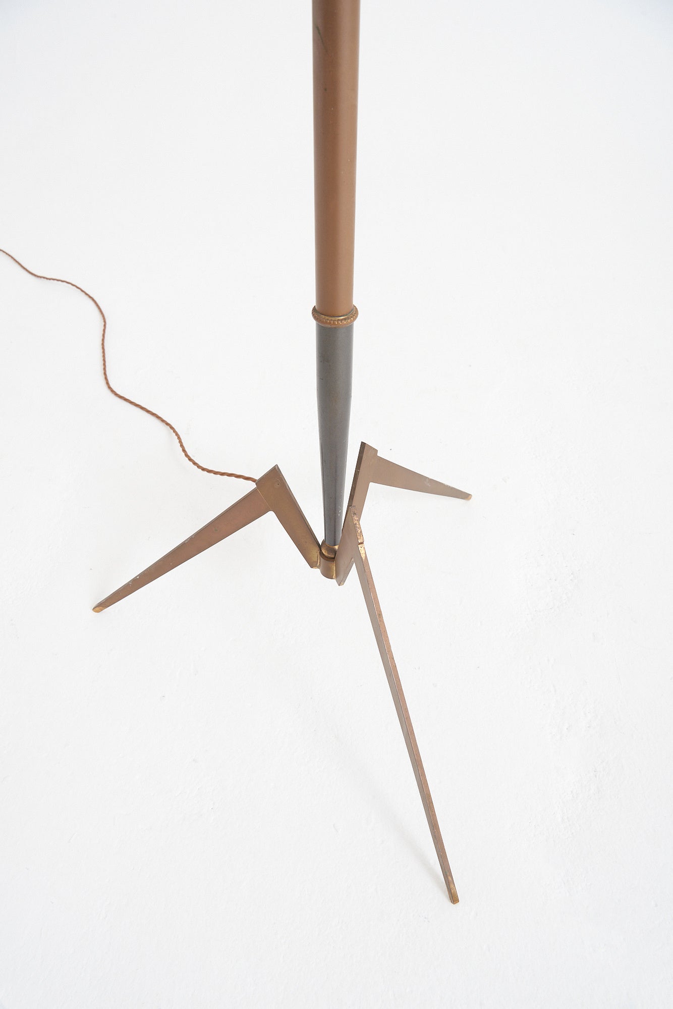 Mid-Century Brass and Gunmetal Floor Lamp