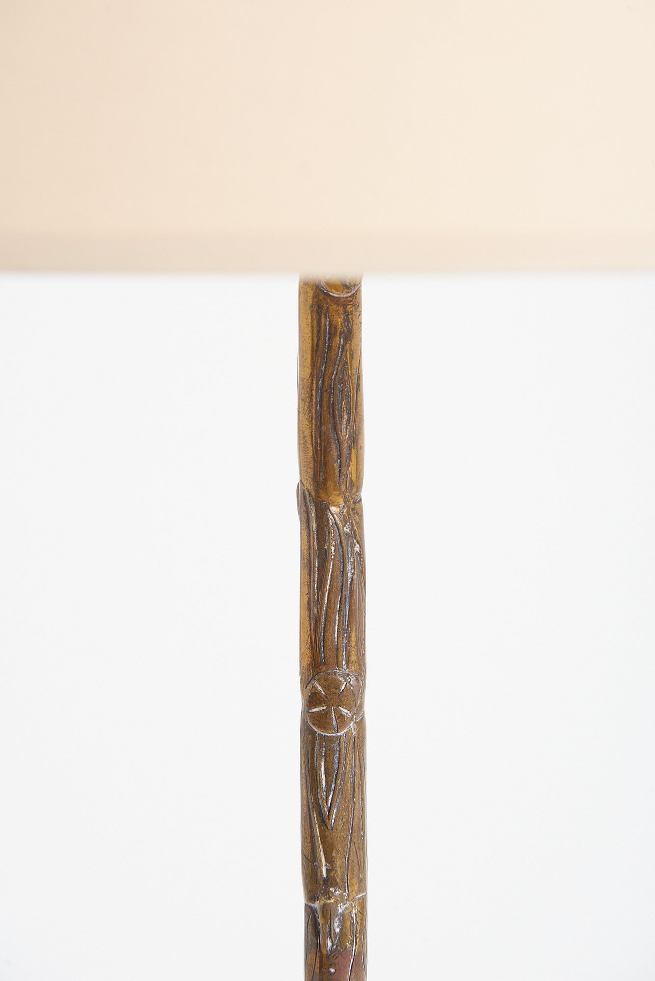 Mid-Century Brass Reed Floor Lamp