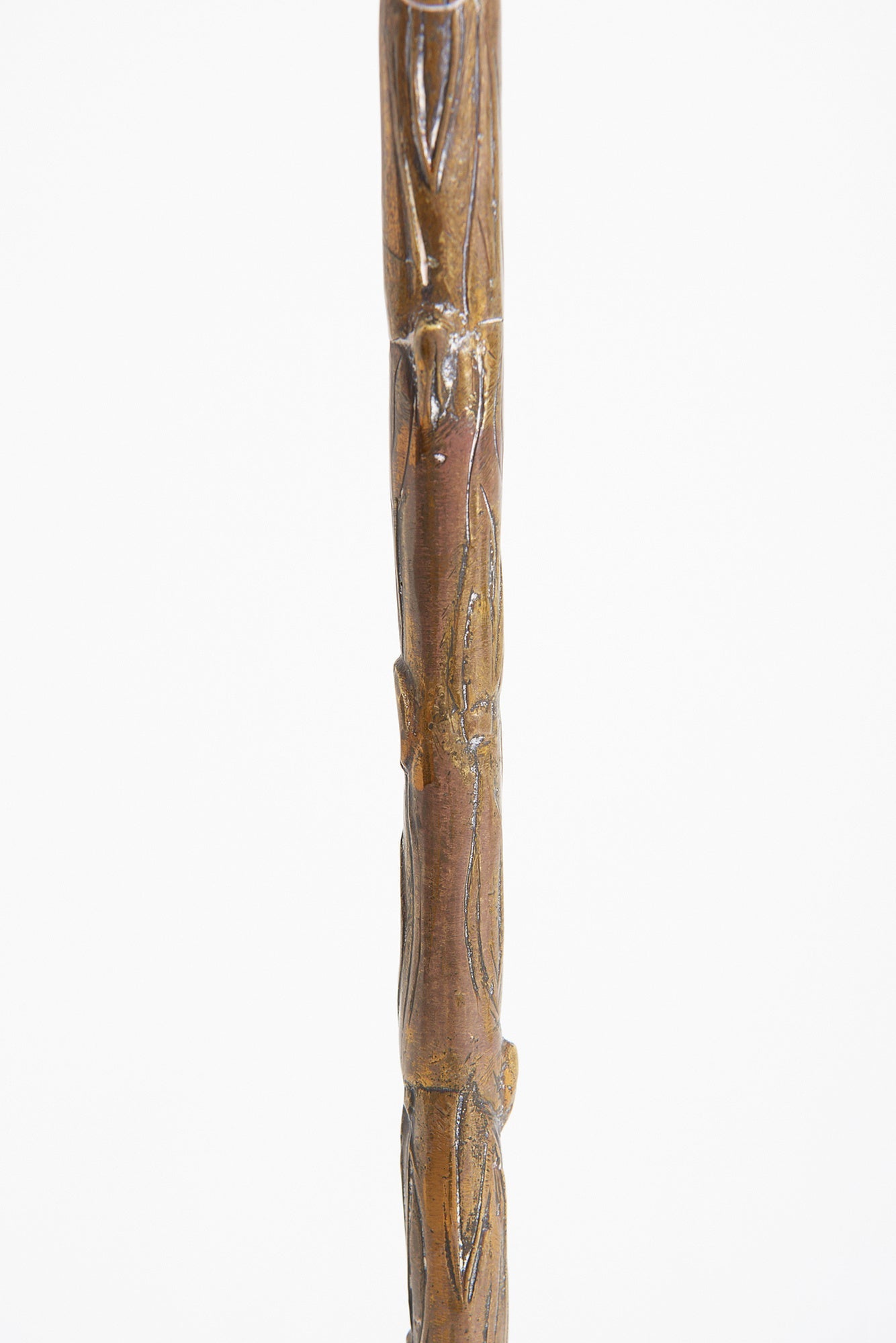 Mid-Century Brass Reed Floor Lamp