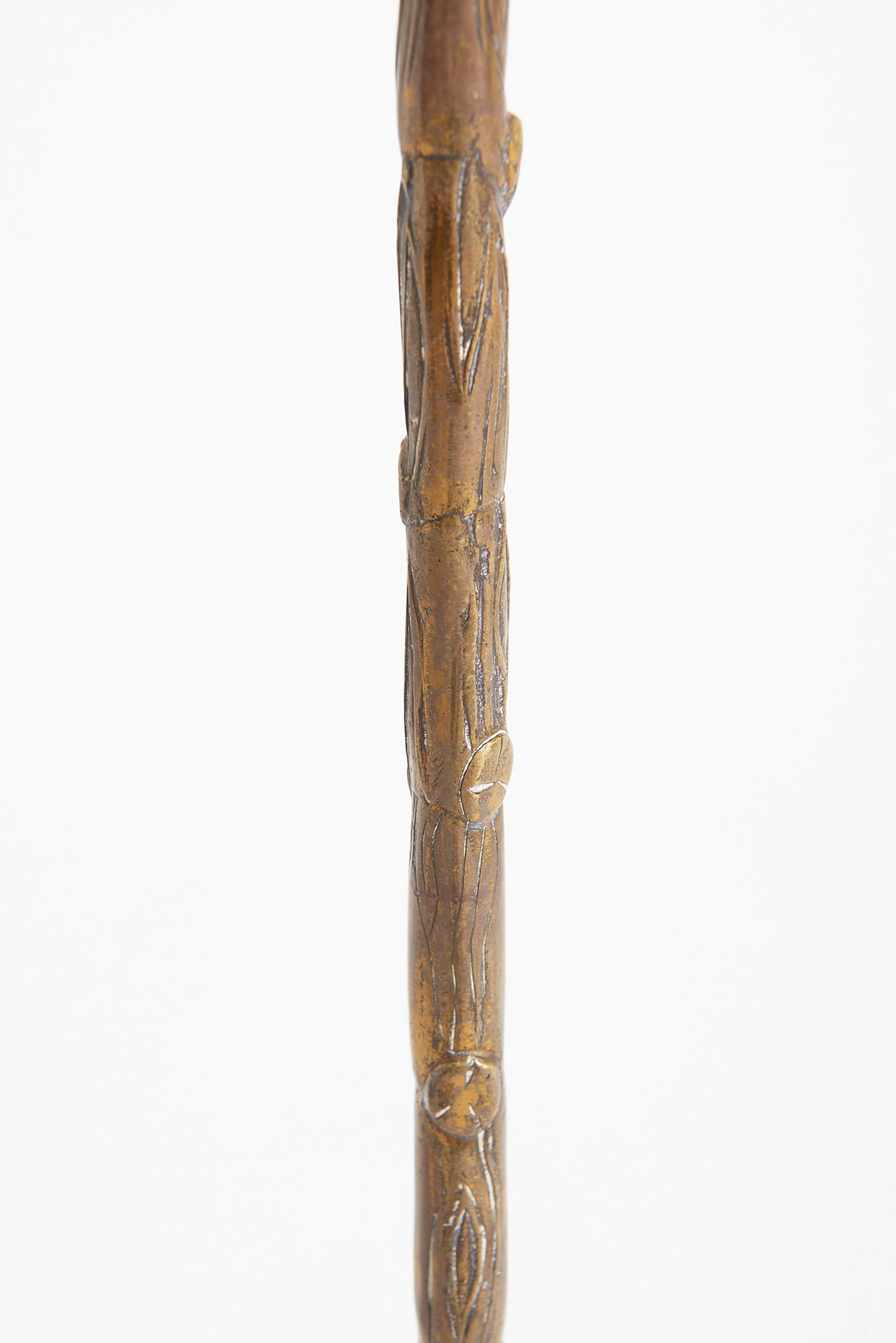 Mid-Century Brass Reed Floor Lamp