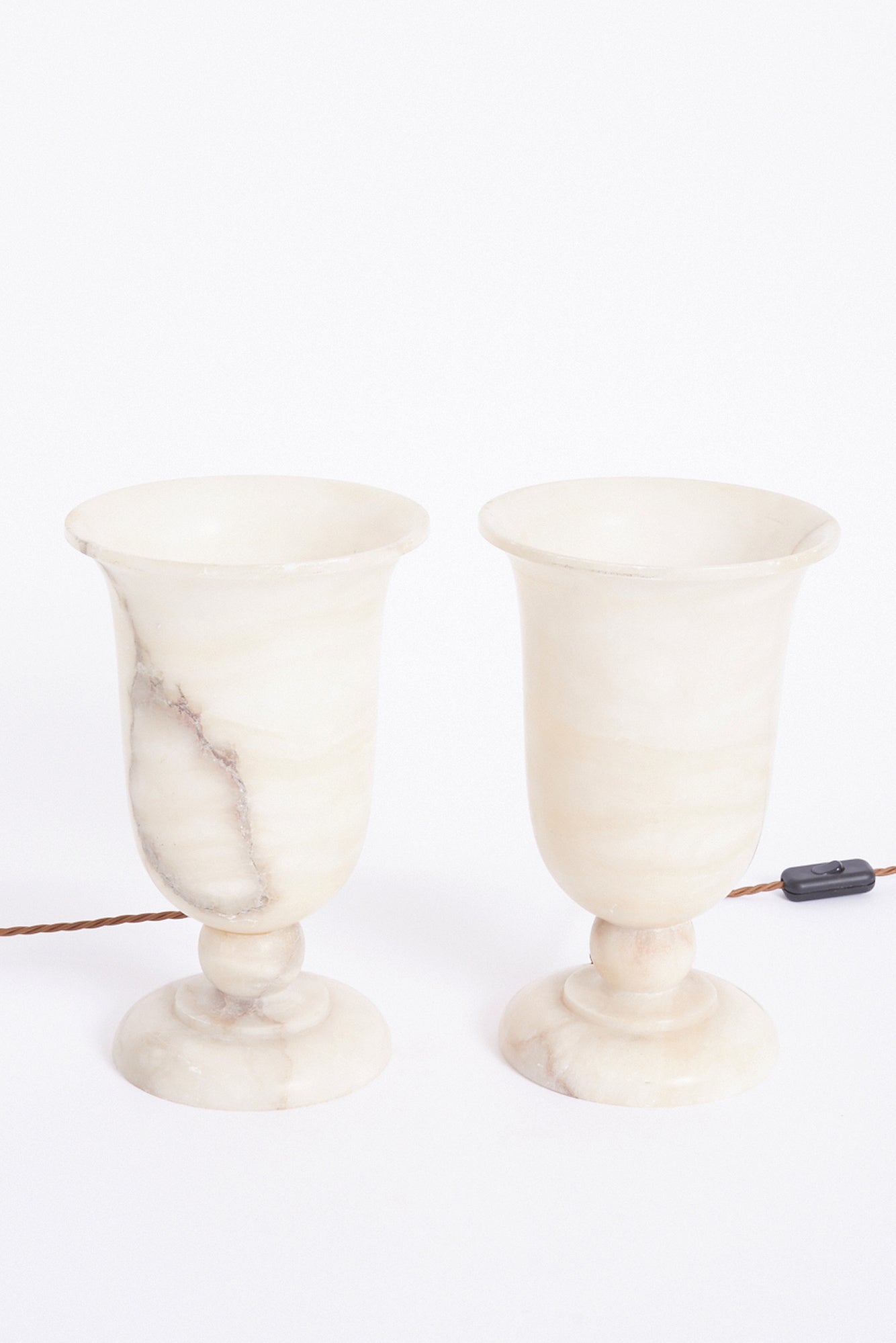 Pair of Art Deco Alabaster Urn Table Lamps