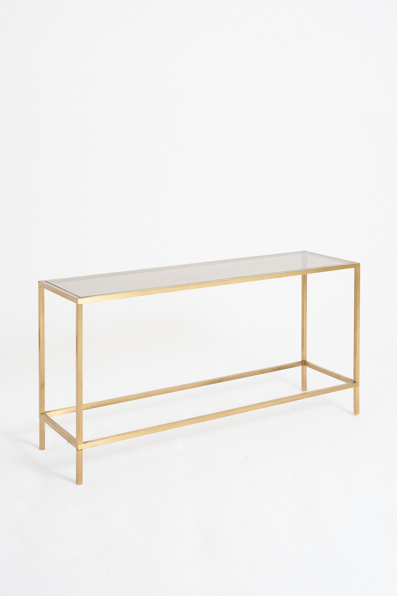 Mid-Century Brass Console Table
