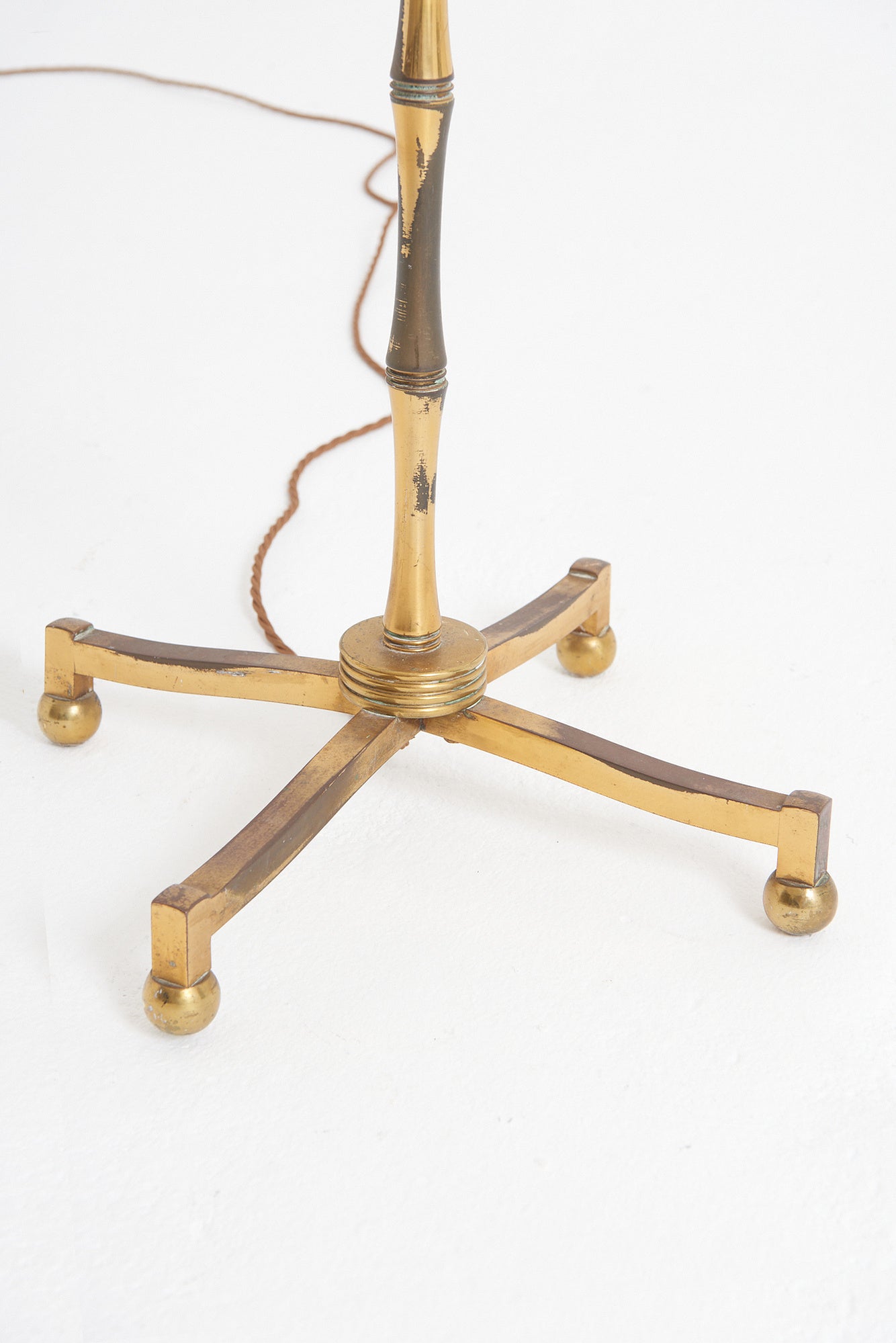 Mid-Century Bronze Bamboo Floor Lamp