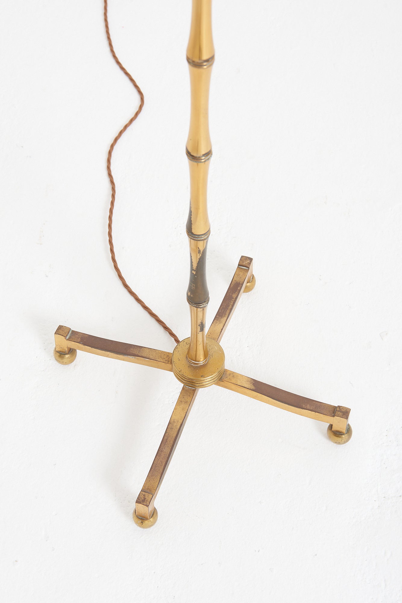 Mid-Century Bronze Bamboo Floor Lamp