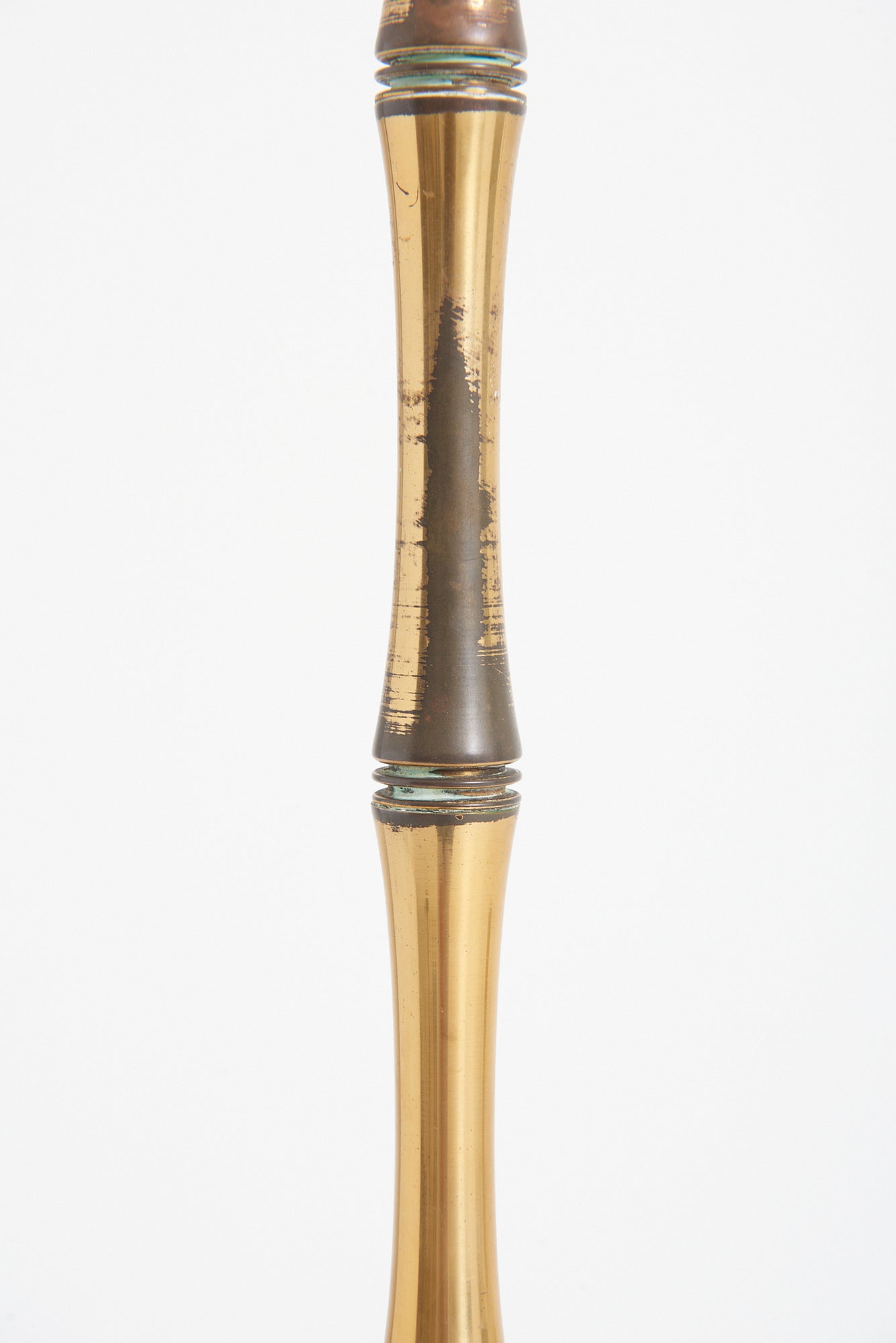 Mid-Century Bronze Bamboo Floor Lamp