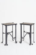 9151- Pair of Wrought Iron Side Tables - Console Tables
