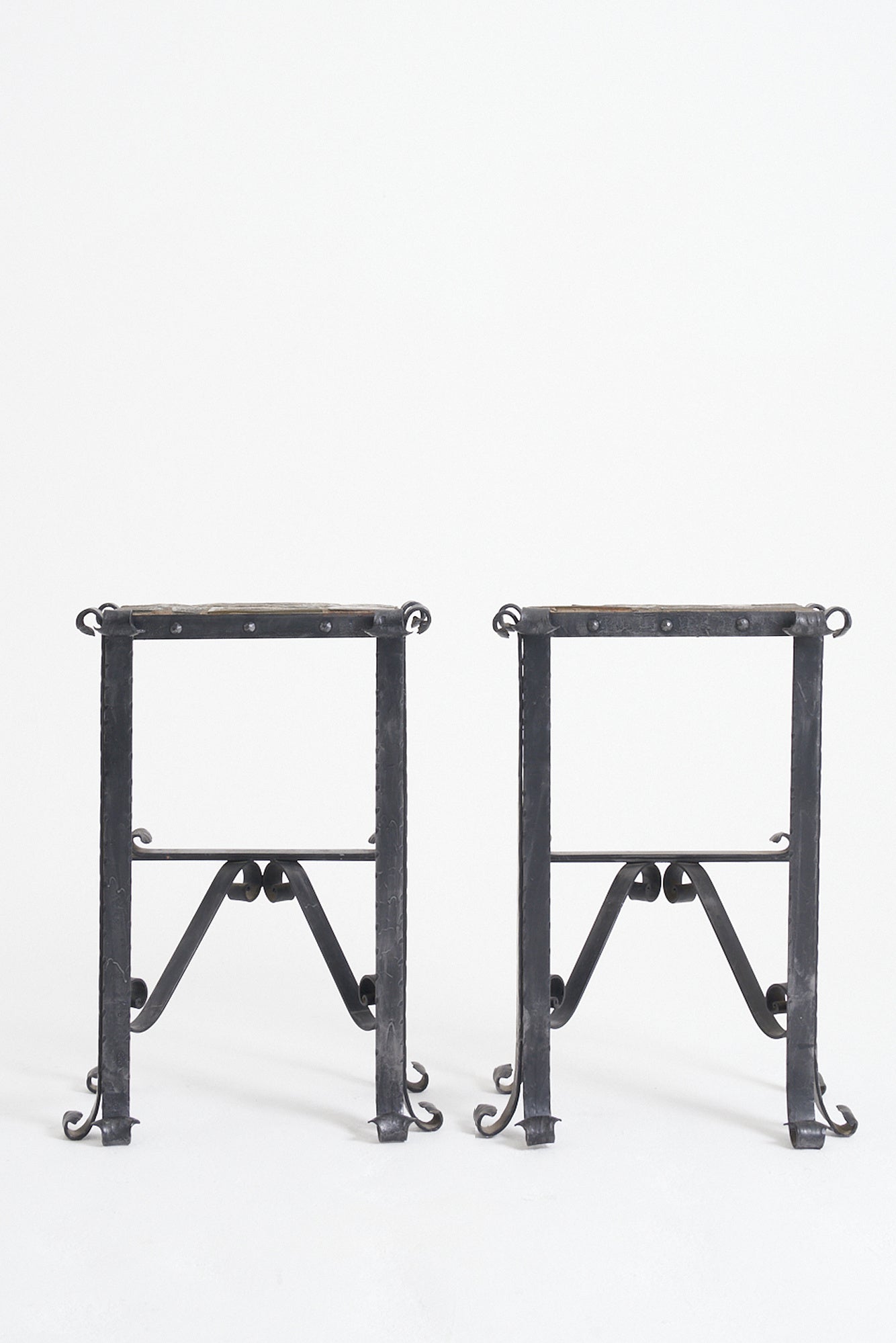 Pair of Wrought Iron Side Tables - Console Tables