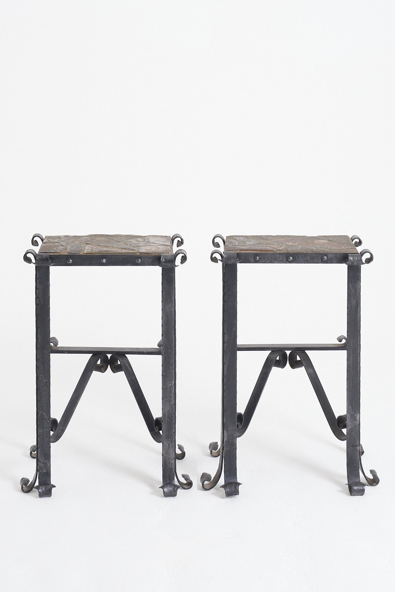 Pair of Wrought Iron Side Tables - Console Tables