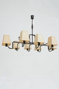 9169- Forged Iron and Parchment Ceiling Light