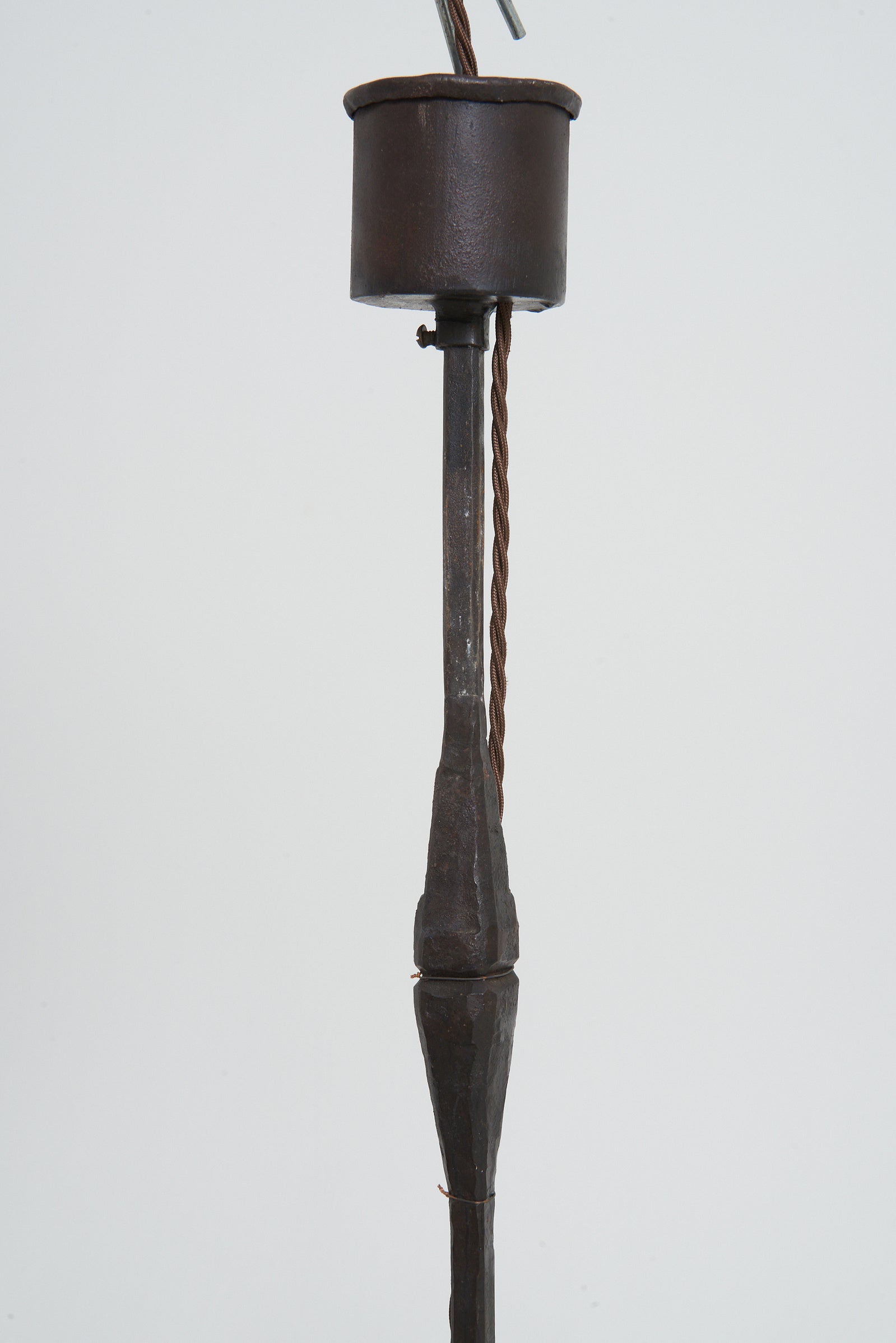 Forged Iron and Parchment Ceiling Light