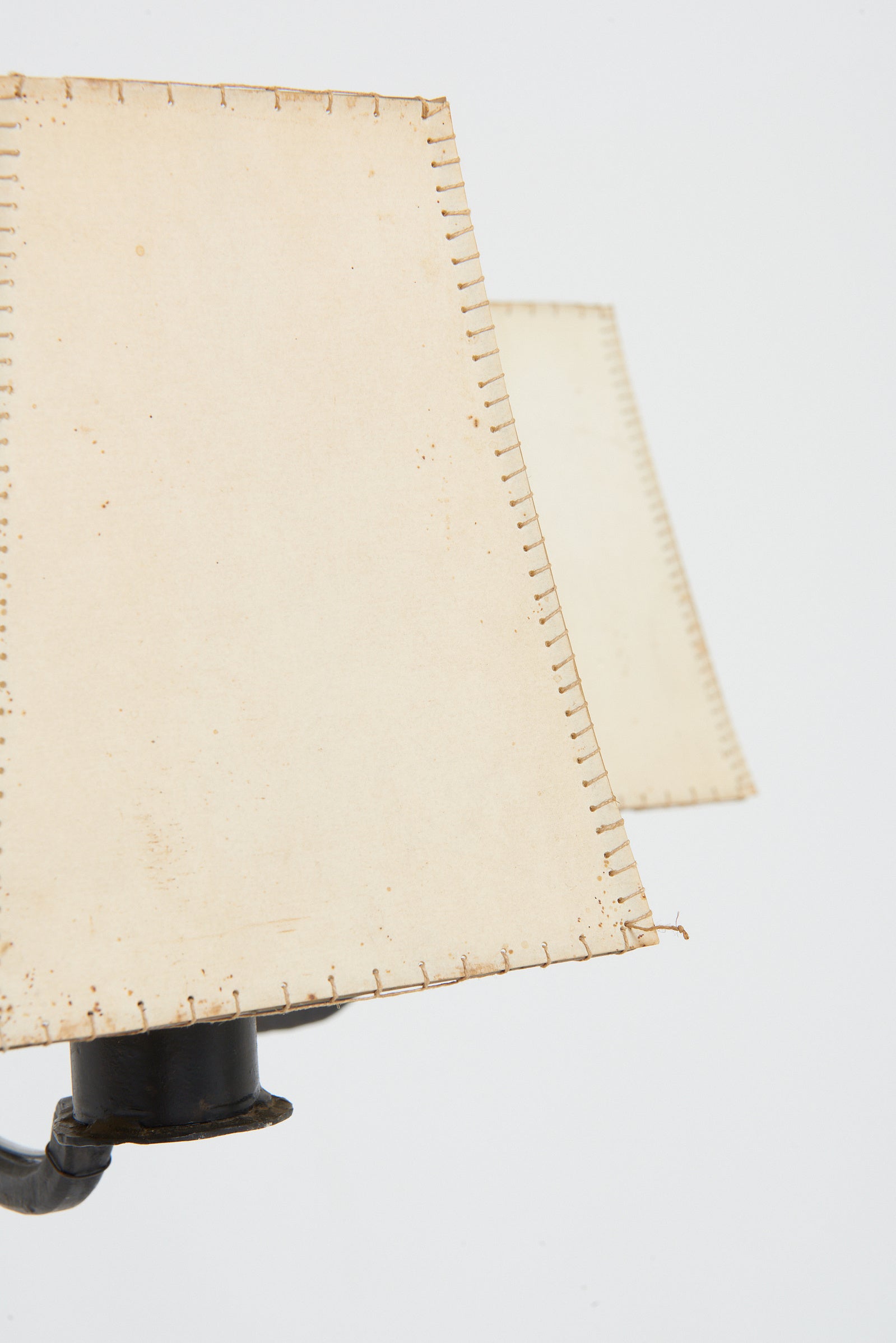 Forged Iron and Parchment Ceiling Light