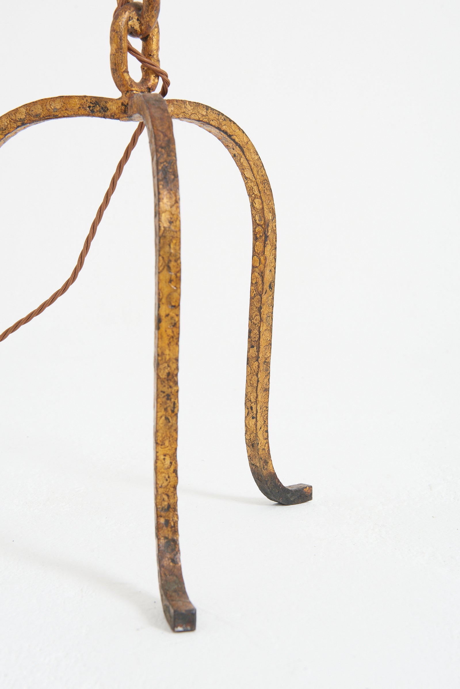 Mid-Century Gilt Chain Links Floor Lamp