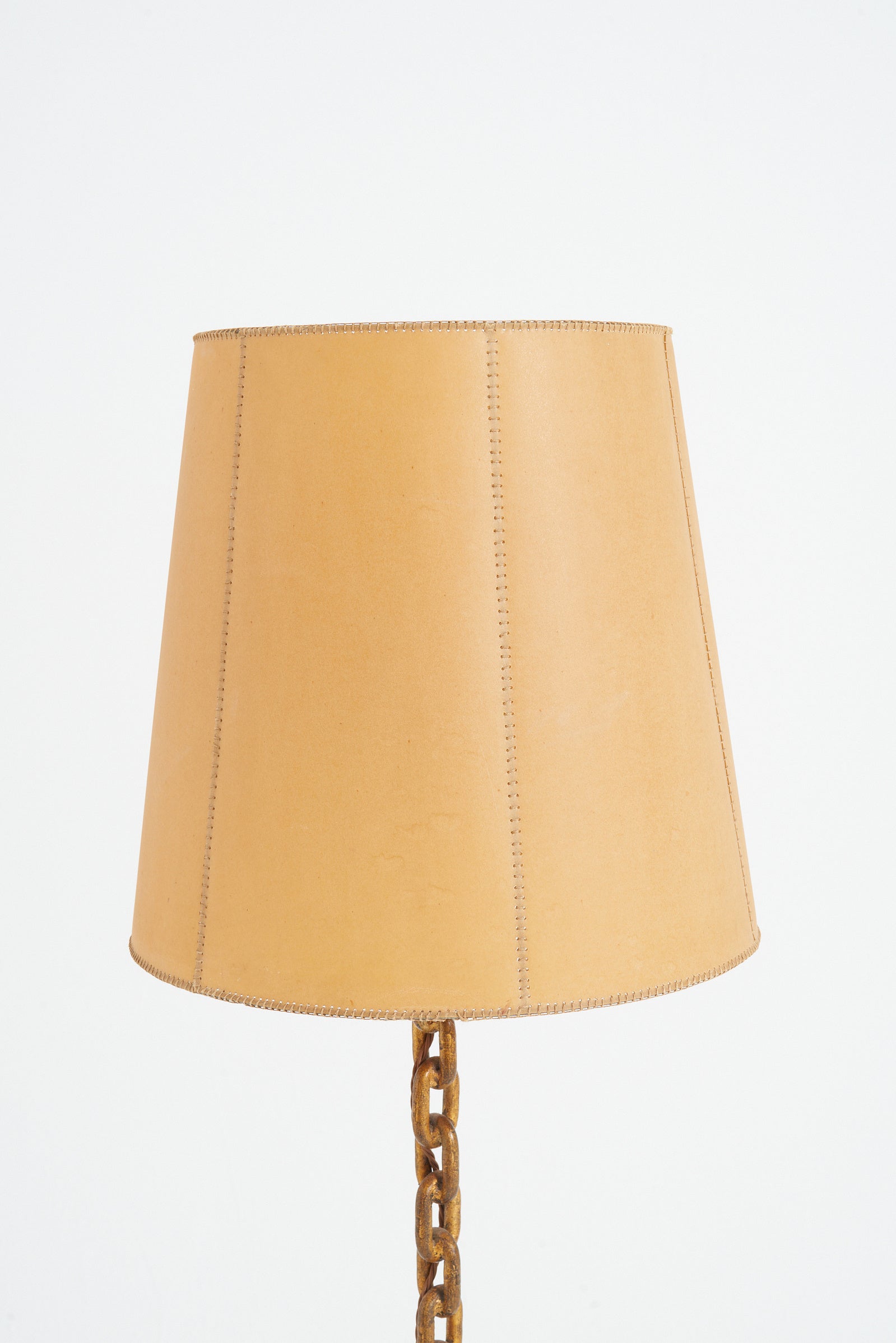 Mid-Century Gilt Chain Links Floor Lamp