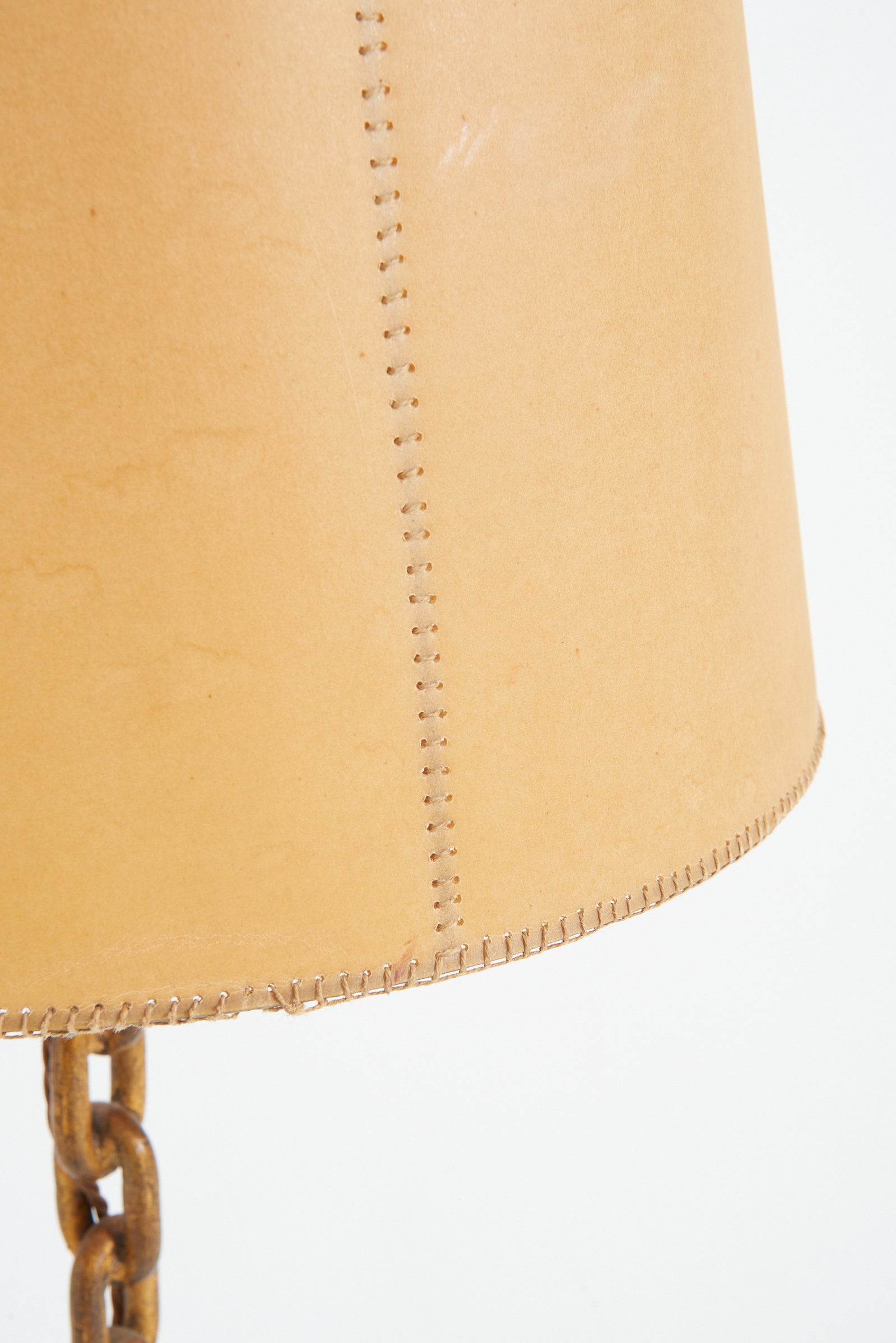 Mid-Century Gilt Chain Links Floor Lamp
