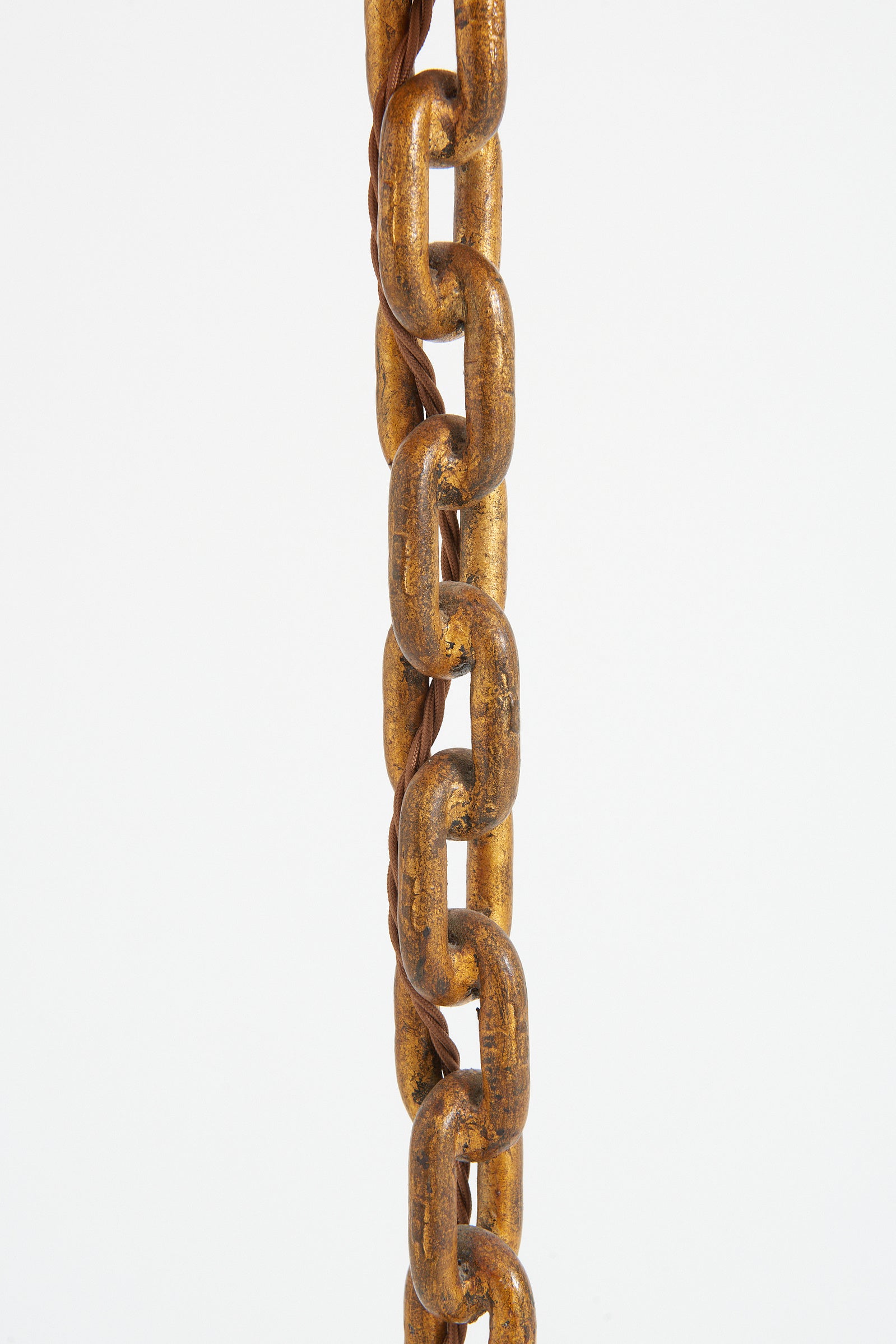 Mid-Century Gilt Chain Links Floor Lamp