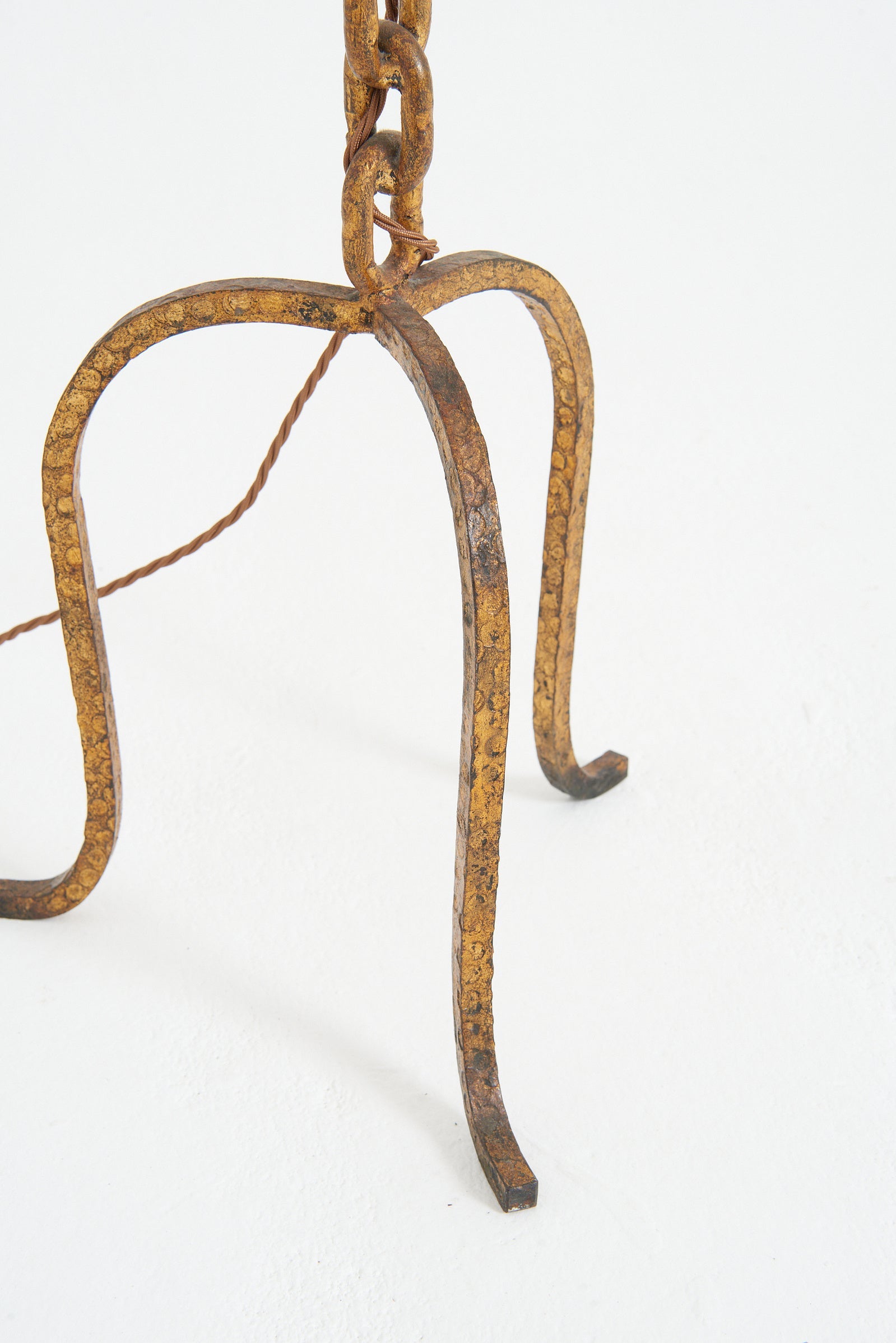 Mid-Century Gilt Chain Links Floor Lamp