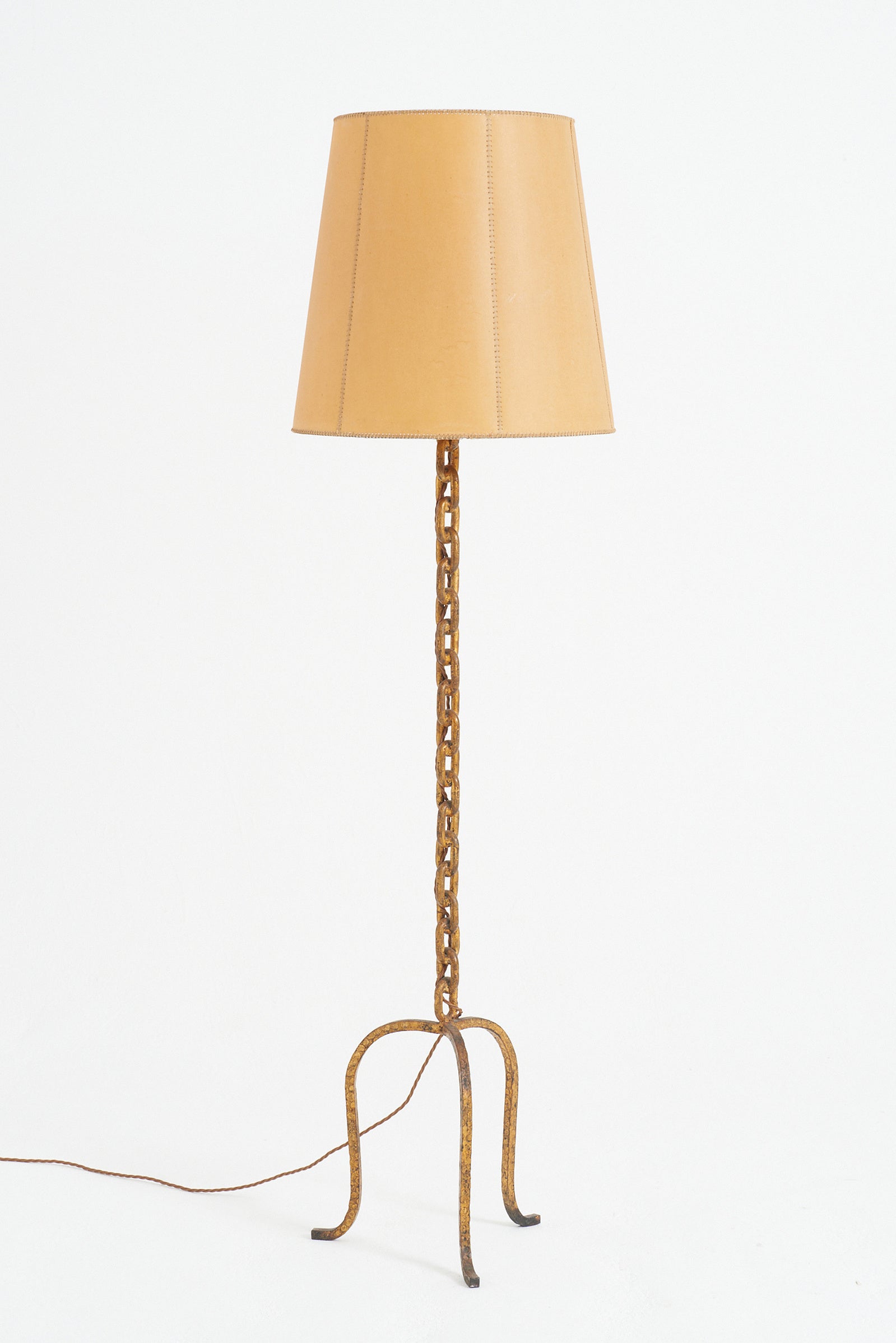 9170- Mid-Century Gilt Chain Links Floor Lamp