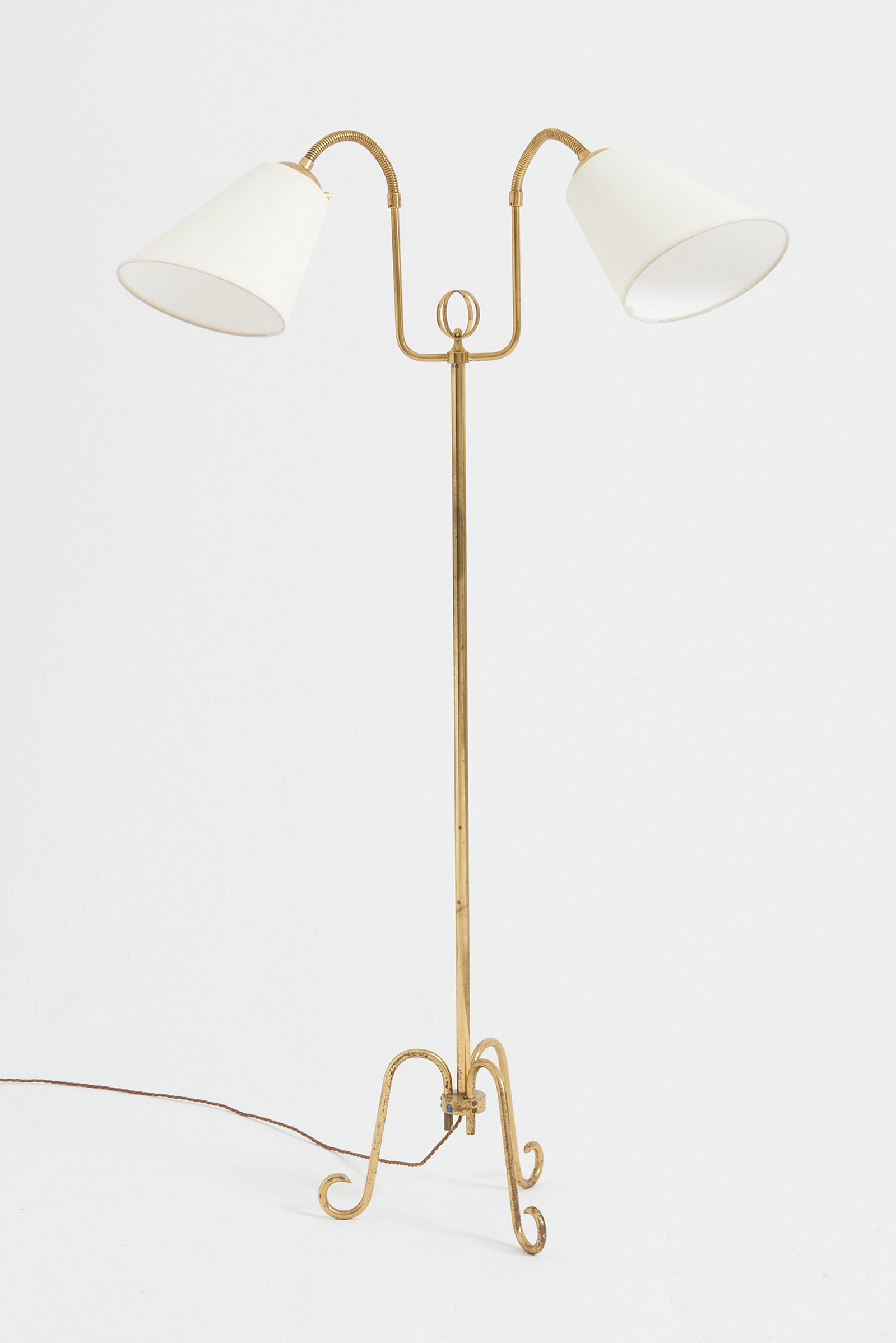 9174- Mid-Century Brass Floor Lamp