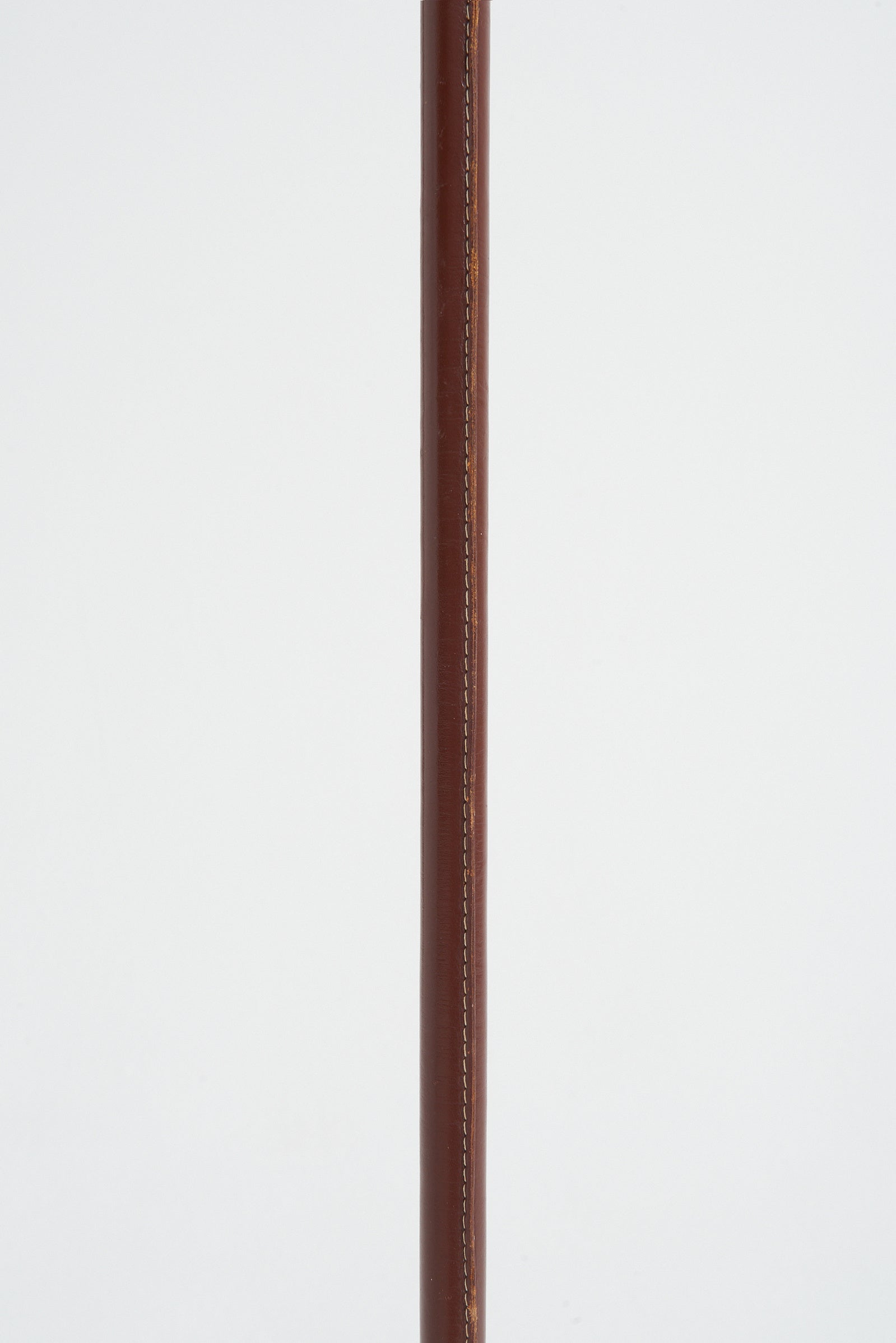 Mid-Century Brass and Faux Leather Floor Lamp