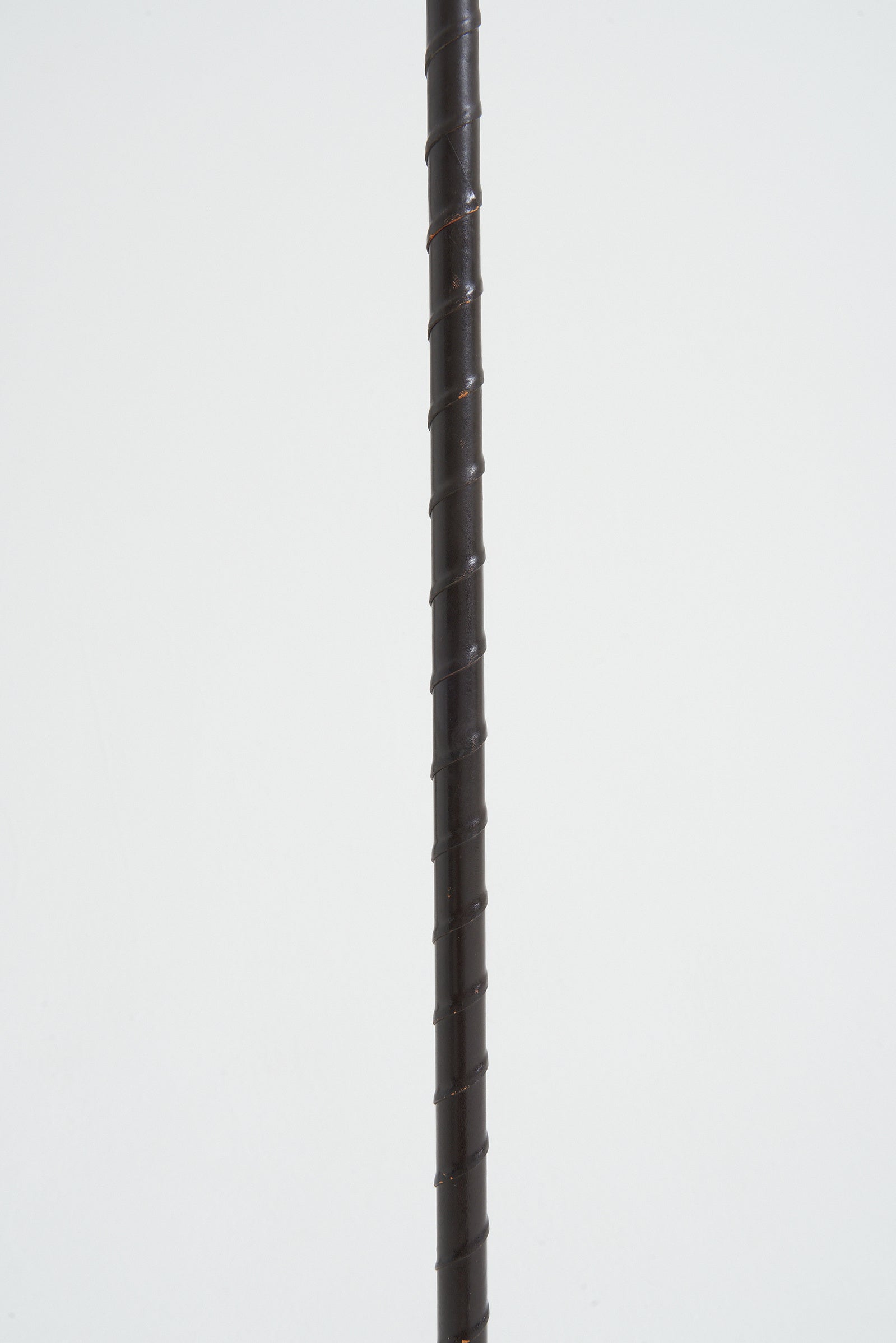Mid-Century Brass and Leather Floor Lamp