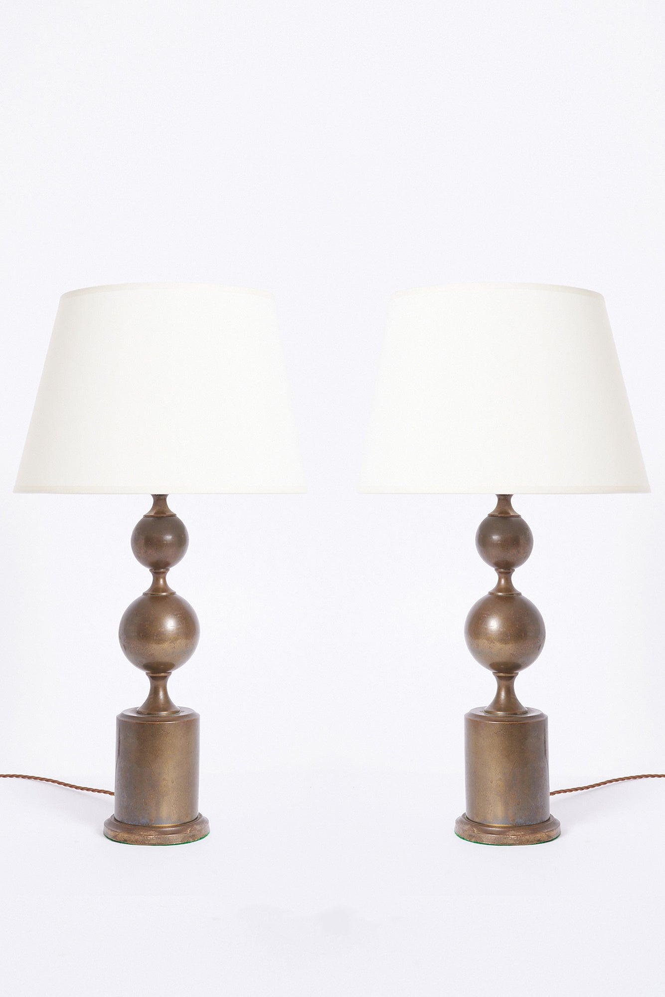 9197- Pair of French Brass Table Lamps