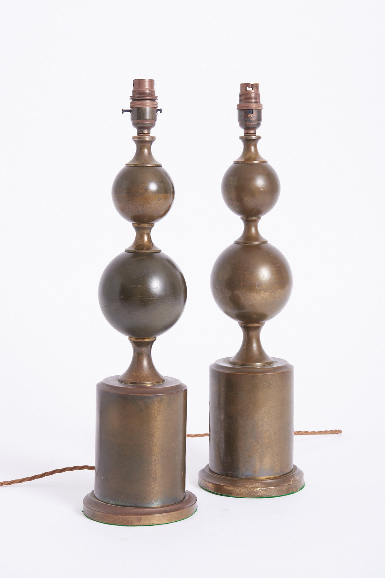 Pair of French Brass Table Lamps