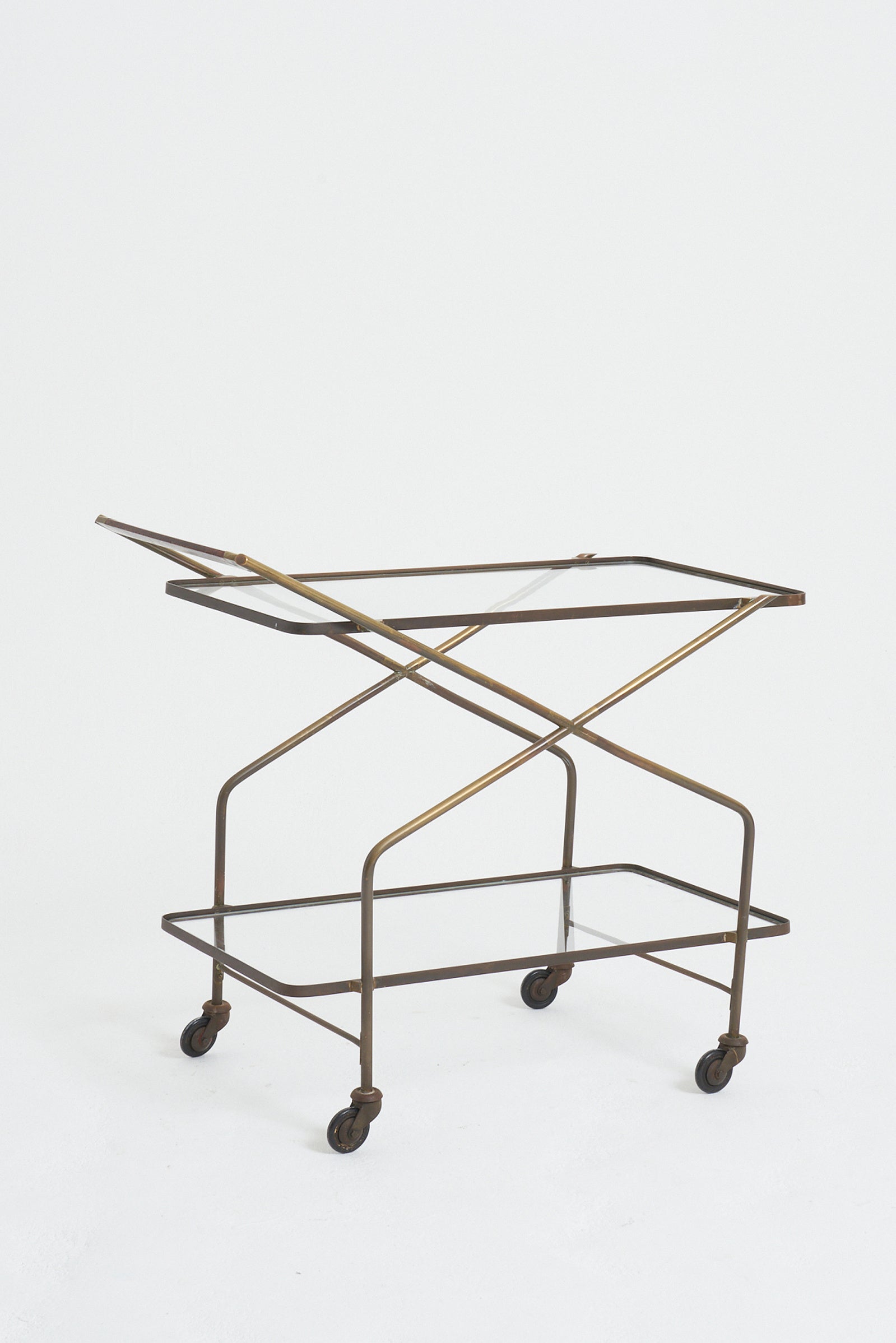 Mid-Century Brass Drinks Trolley