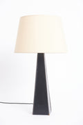9217- Mid-Century Black Leather Table Lamp