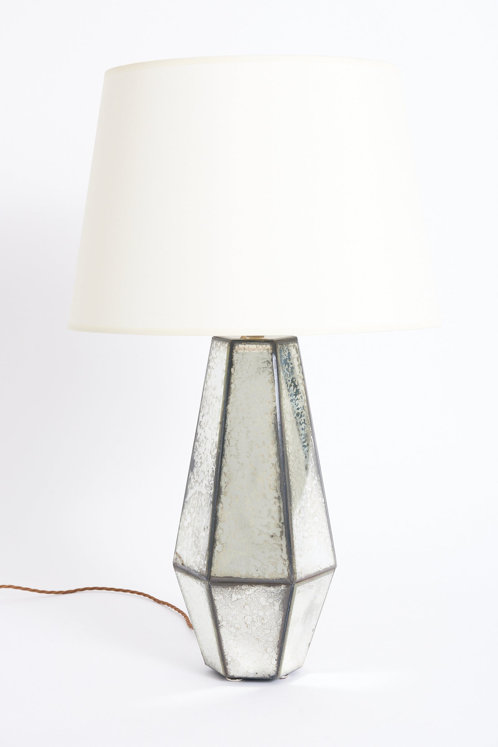 9219- Mirrored and Faceted Table Lamp
