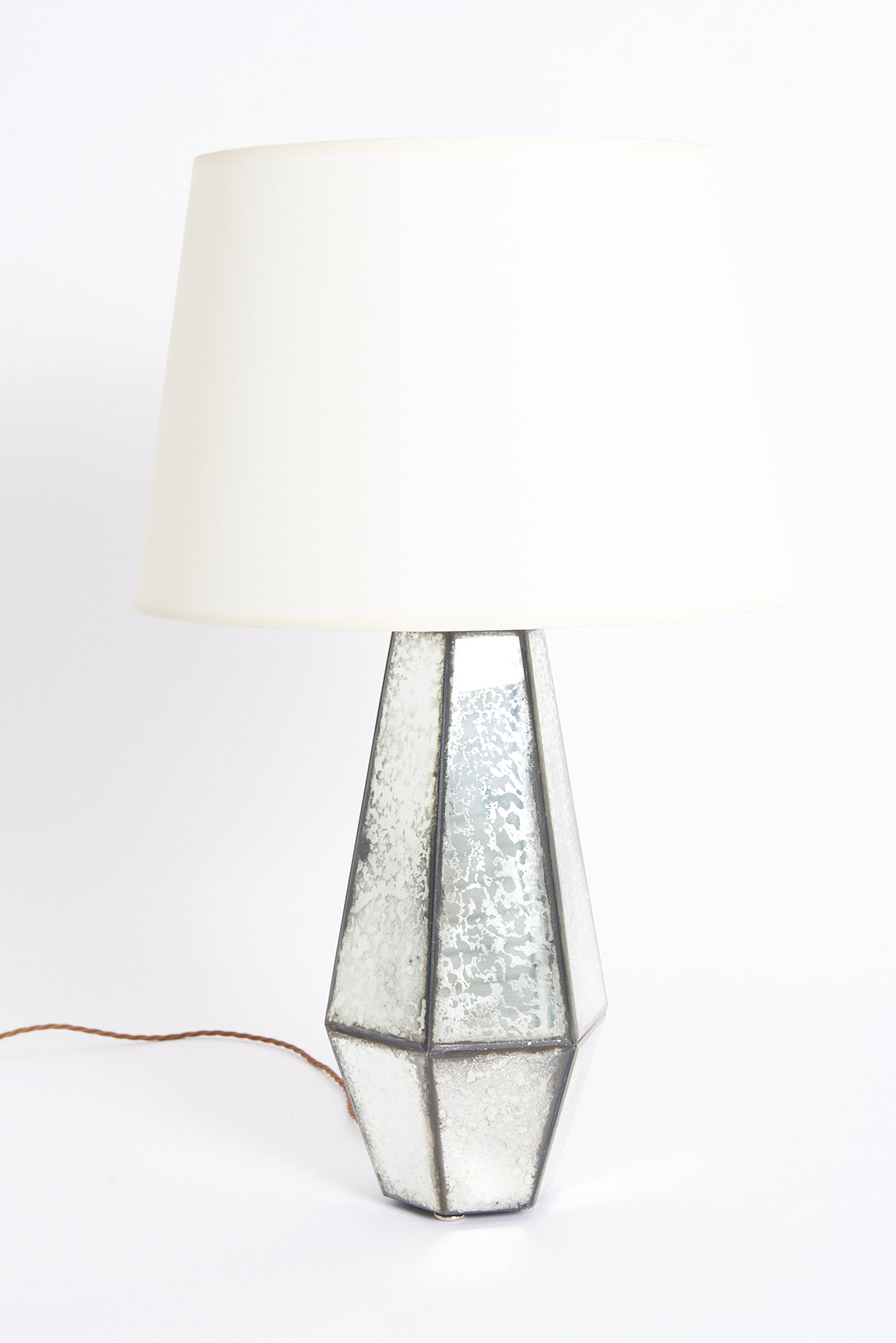 Mirrored and Faceted Table Lamp