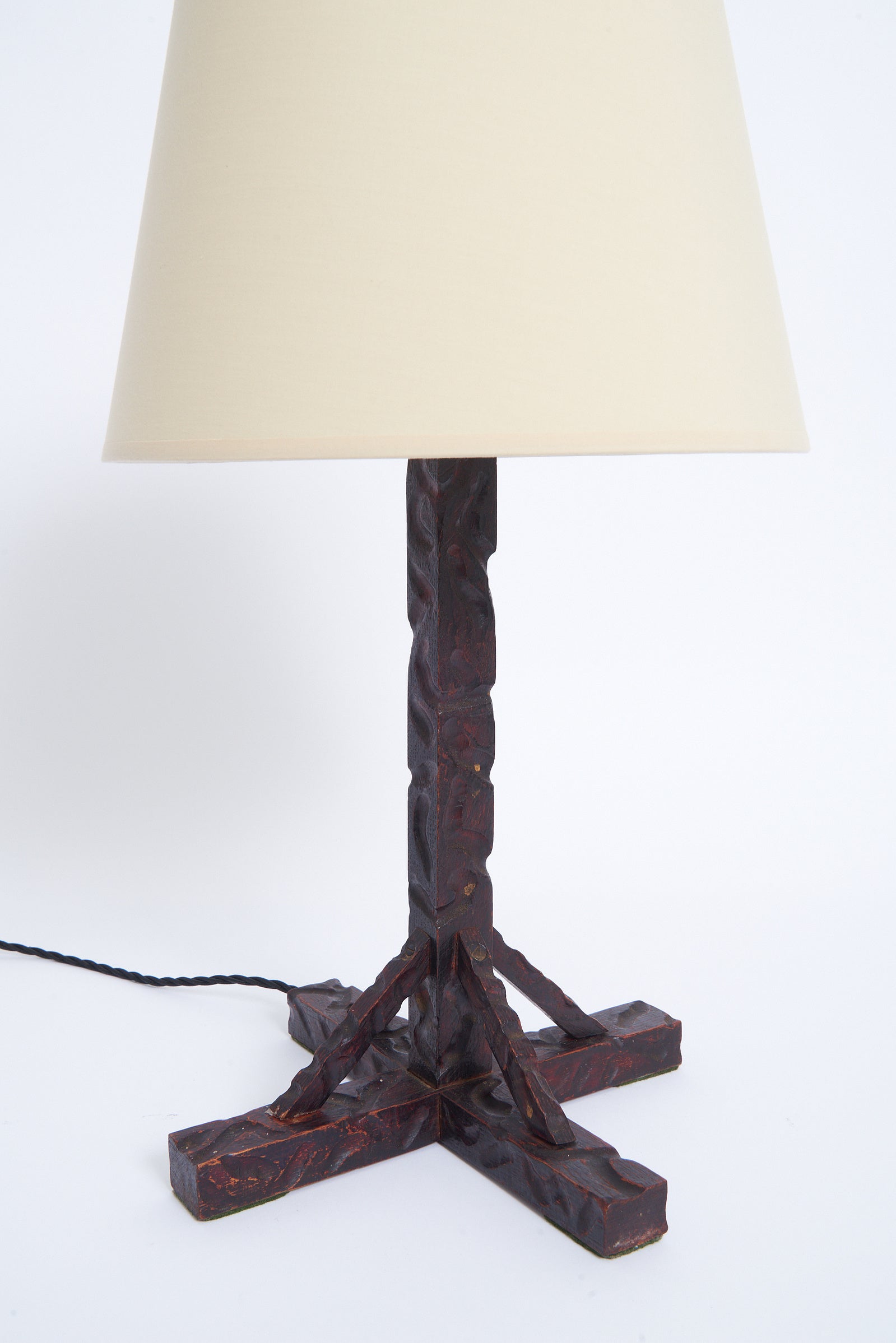 Art Deco Wooden Table Lamp