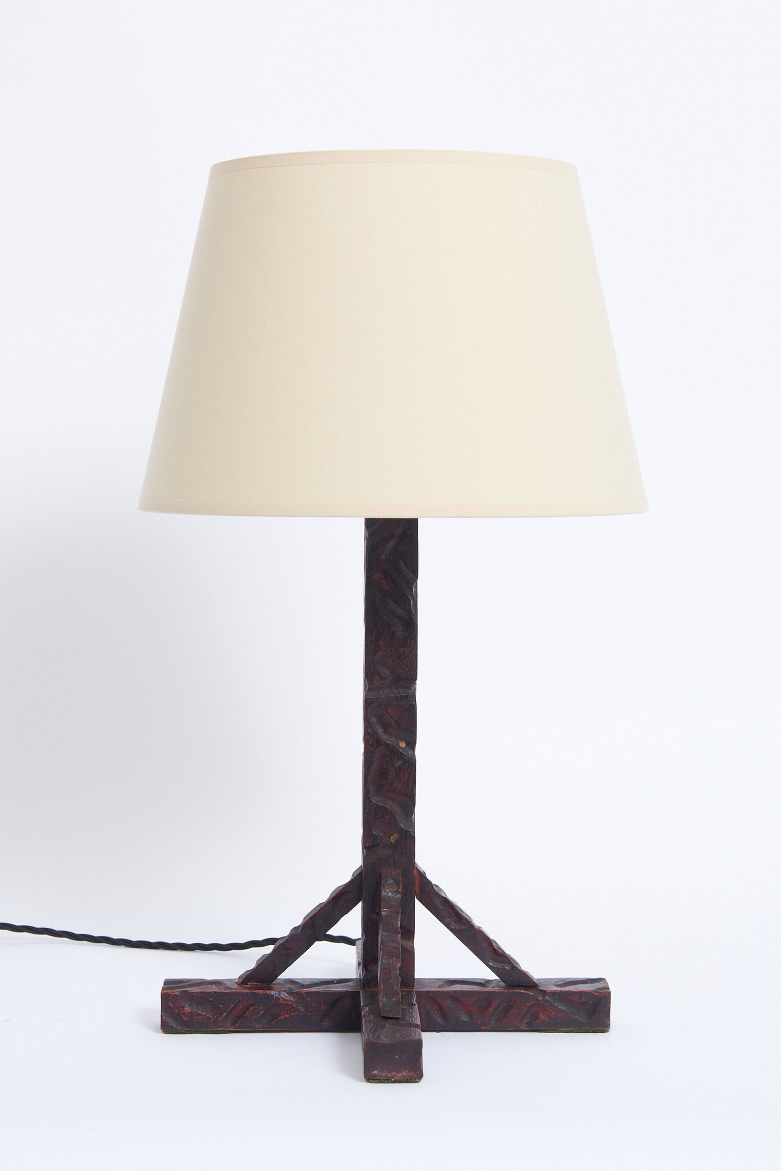 Art Deco Wooden Table Lamp