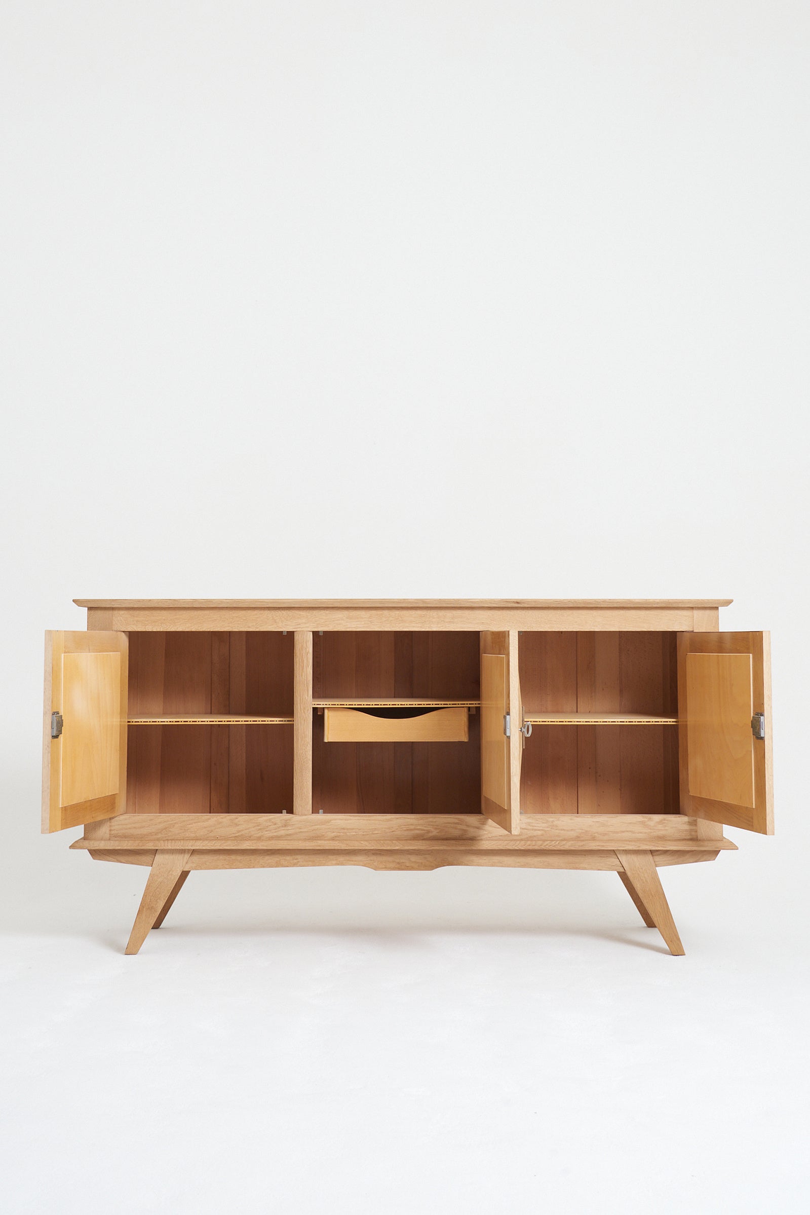 Mid-Century Sanded Oak Sideboard